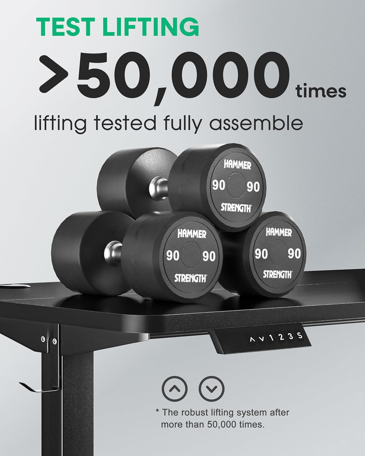 VECELO Electric Standing Desk Adjustable Height, 48 x 24 Inch Computer Desk with Headphone Hook