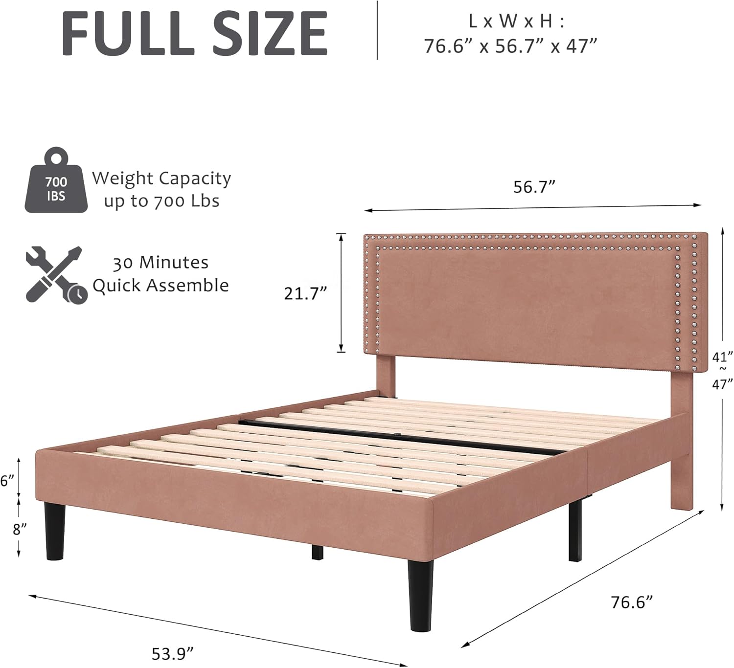 VECELO Modern Platform Bed Frame/Mattress Foundation