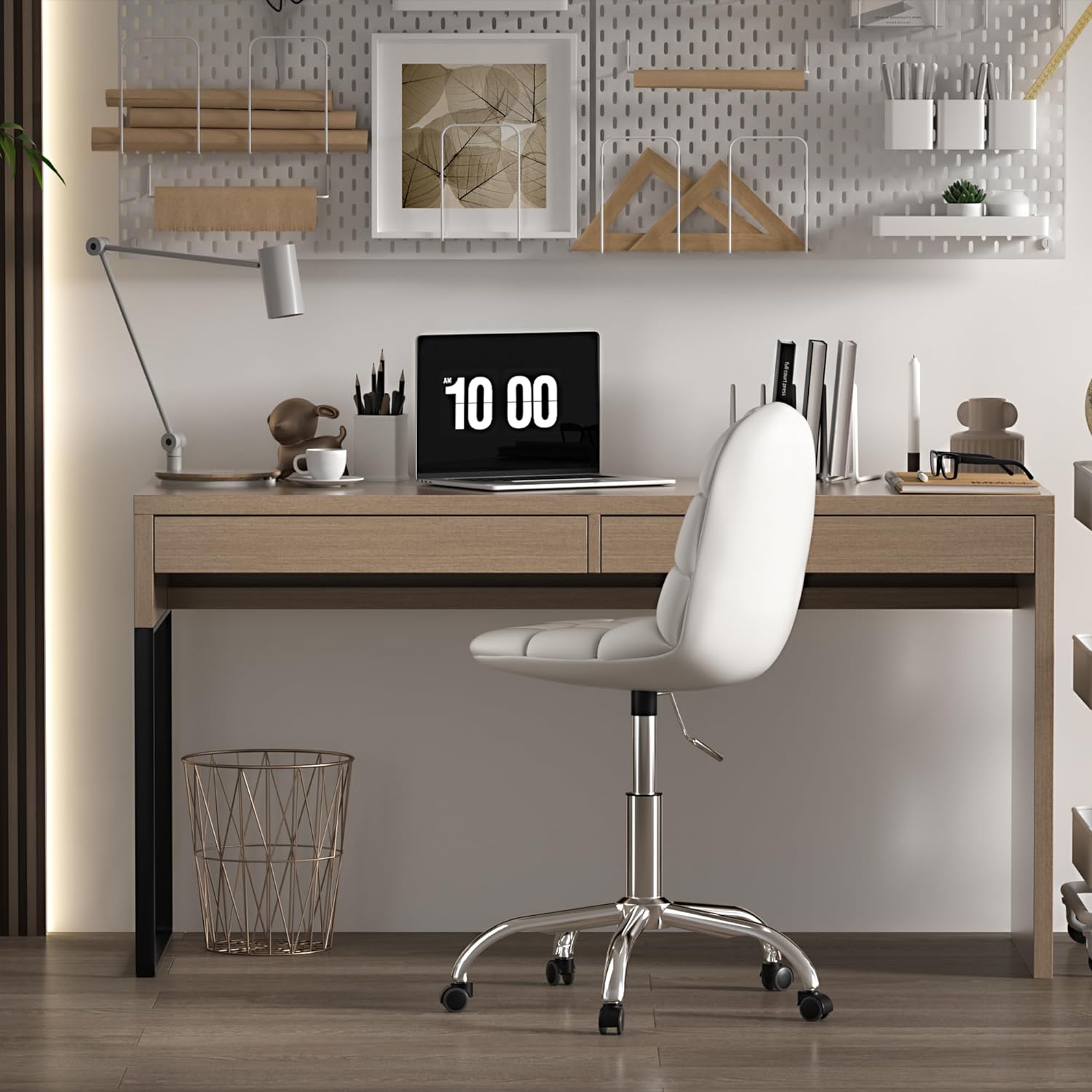 VECELO Modern Armless Home Office Desk Chair