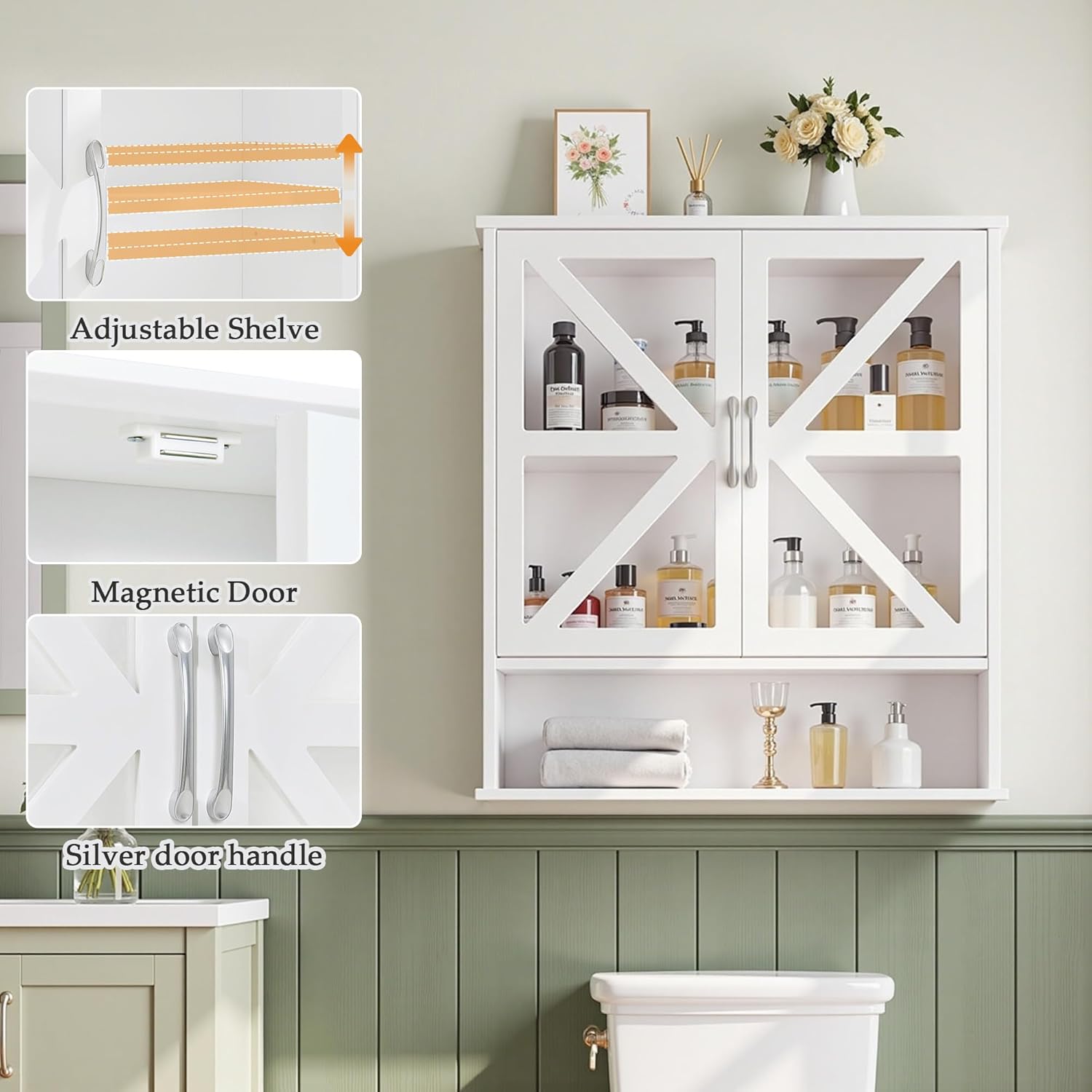 VECELO Bathroom Wall Cabinet