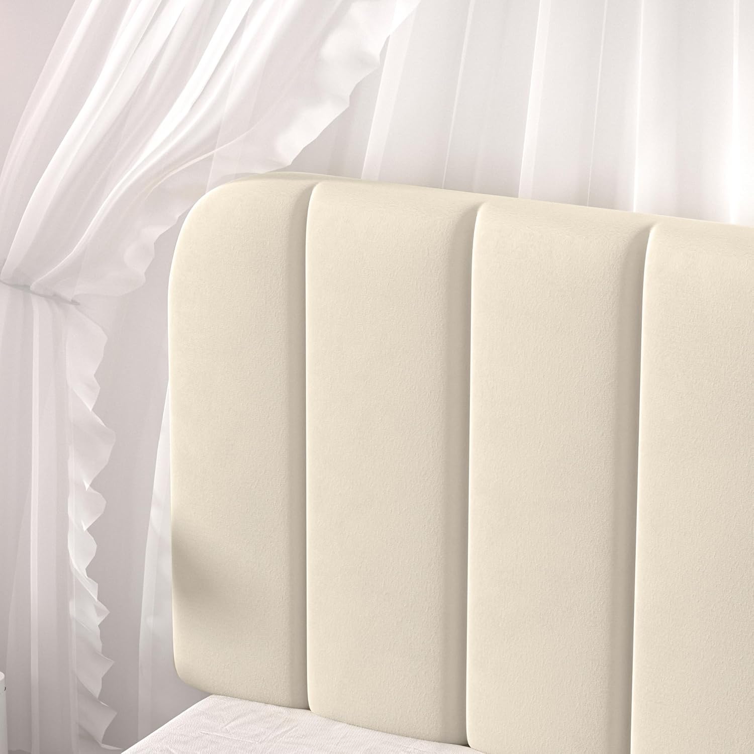 VECELO Upholstered Platform bedframe with Adjustable Headboard