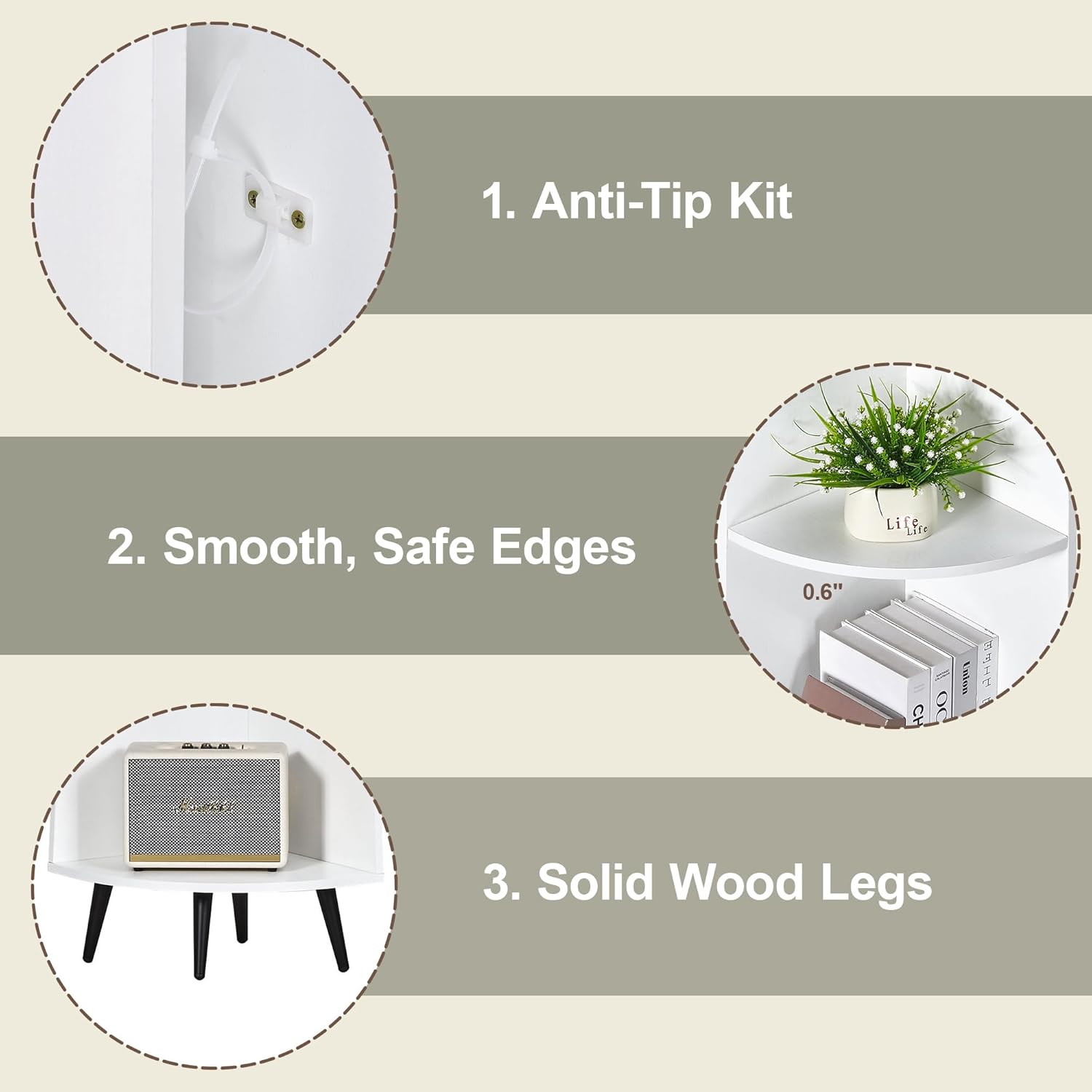 VECELO Large Corner Shelf - 66.93" Tall 5-Tier Organizer