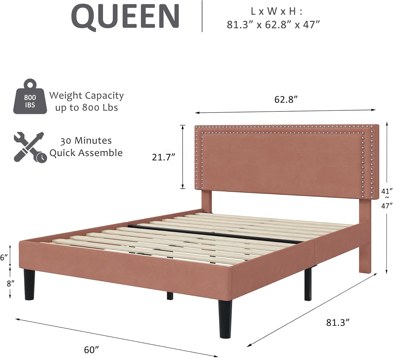 VECELO Modern Platform Bed Frame/Mattress Foundation