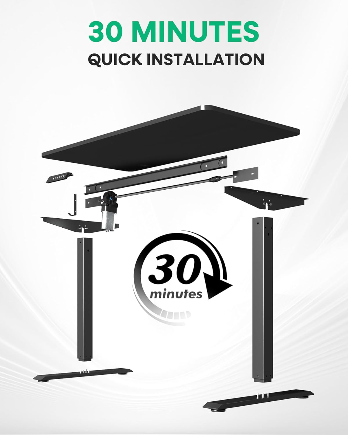 VECELO Electric Standing Desk Adjustable Height, 48 x 24 Inch Computer Desk with Headphone Hook