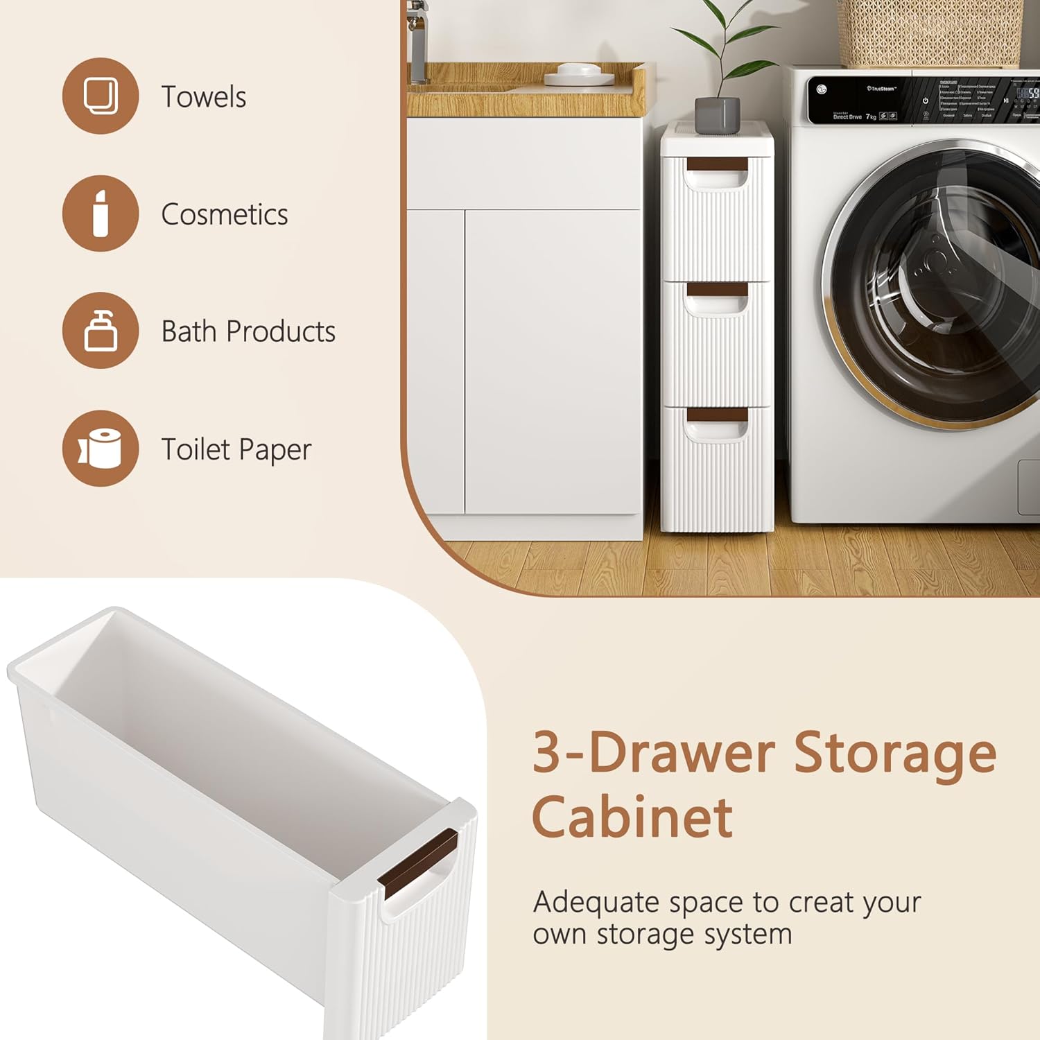 VECELO Narrow Bathroom Storage Cabinet