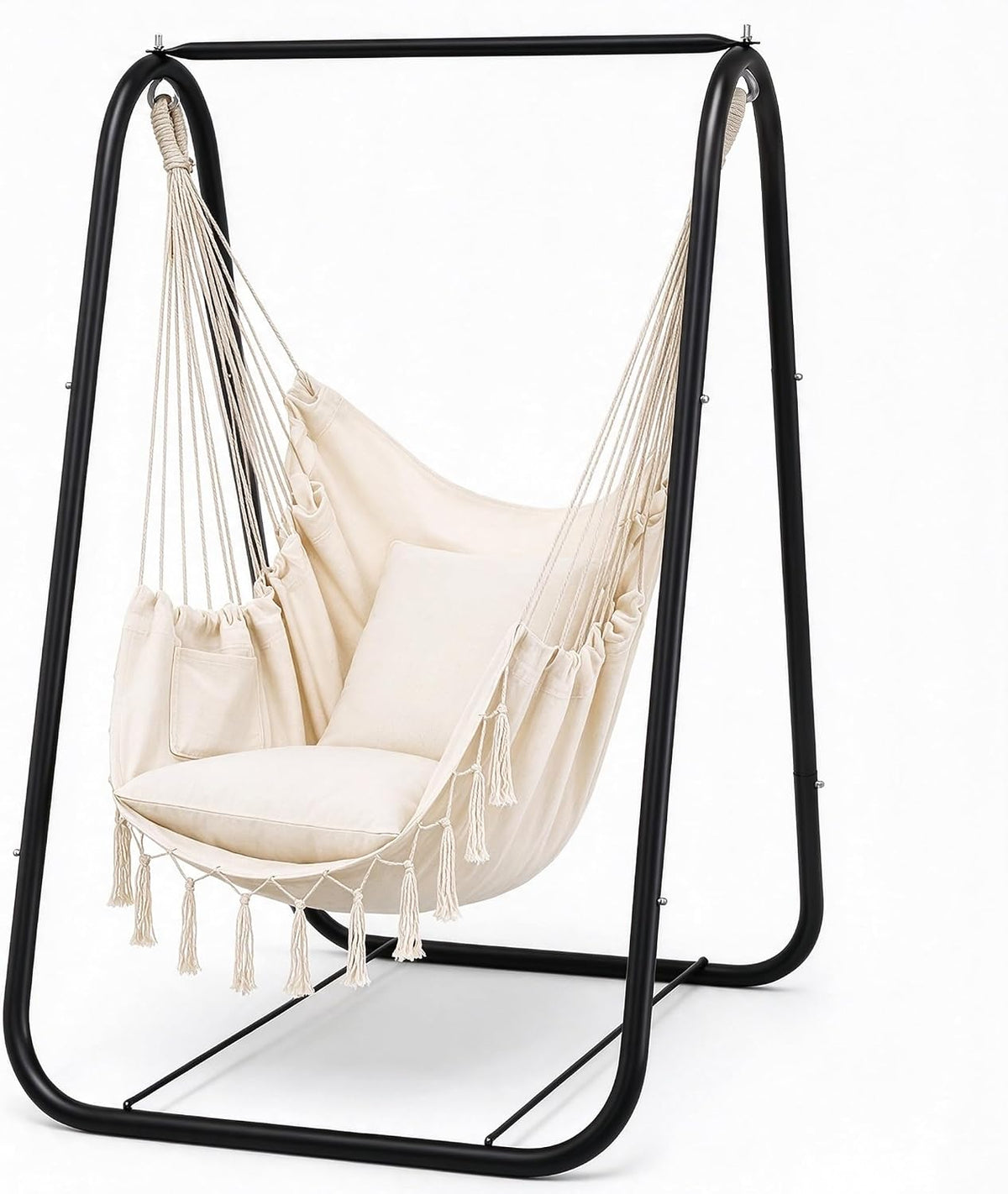 VECELO Hammock Chair with Stand Sturdy & Rustproof Frame with Anti-Tip Base