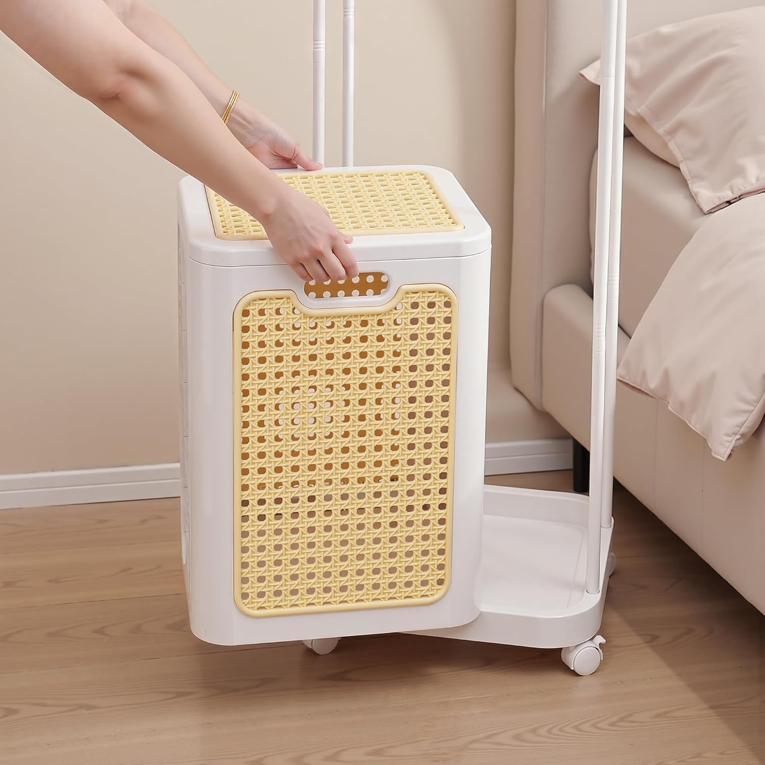 VECELO Laundry Hamper with Clothes Rack