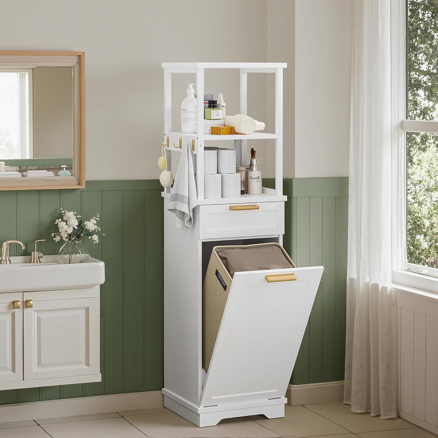 VECELO 53" Tilt Out Laundry Hamper