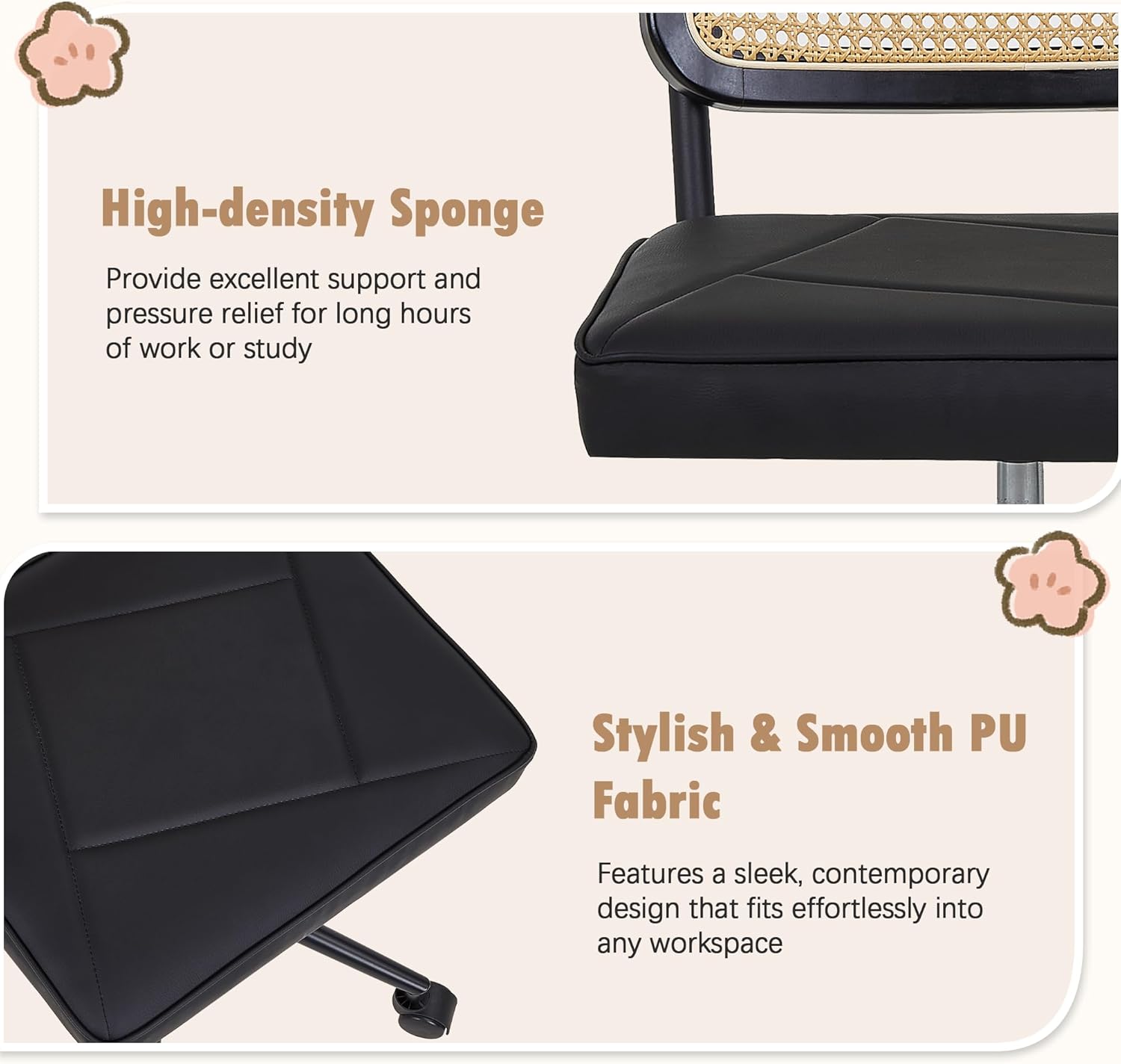 VECELO PU Leather Home Office Chair