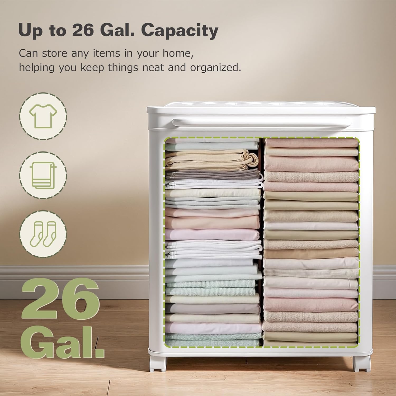 VECELO Rolling Storage Bins with Lid
