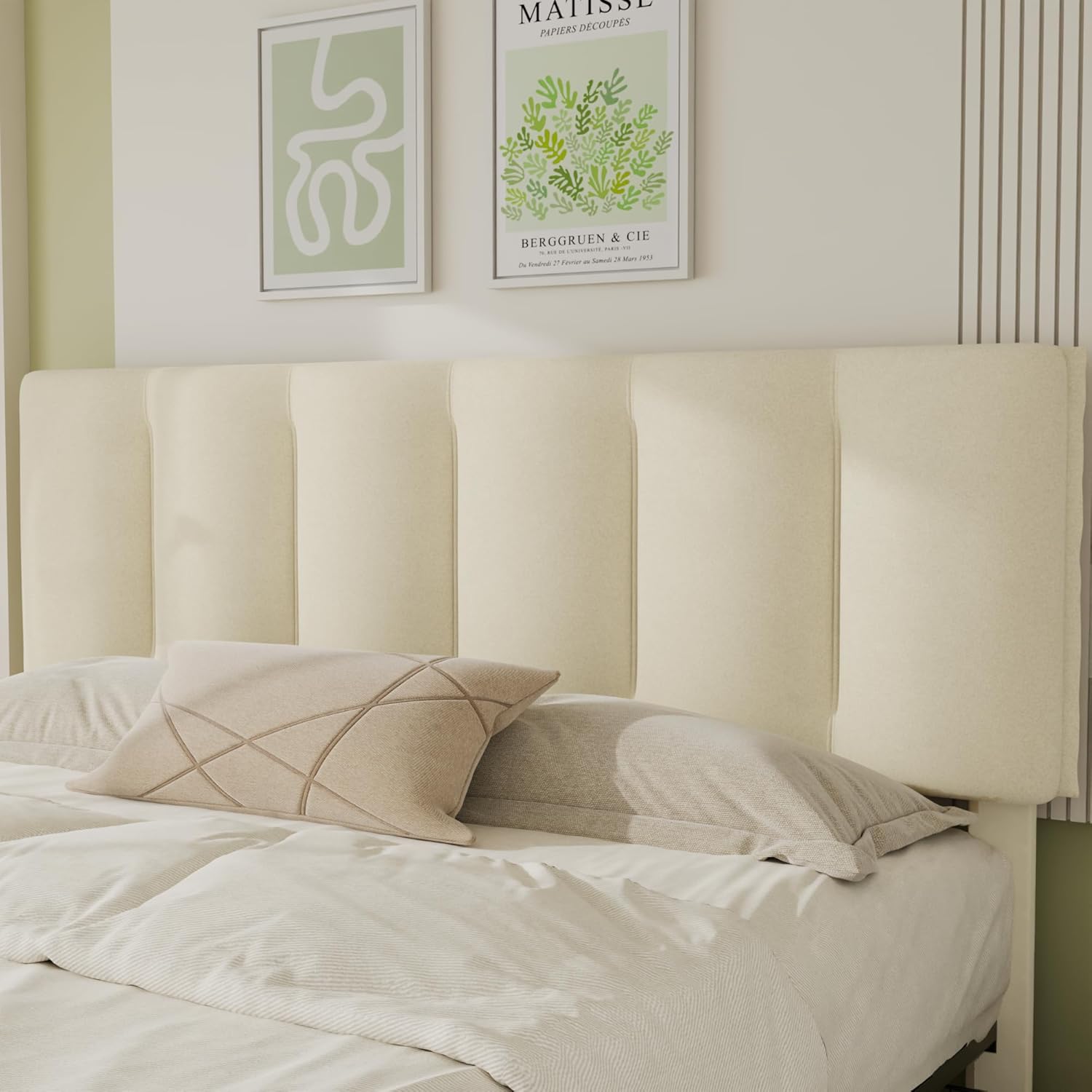 VECELO Upholstered Bed Frame with 4 Storage Drawers and Adjustable Velvet Headboard