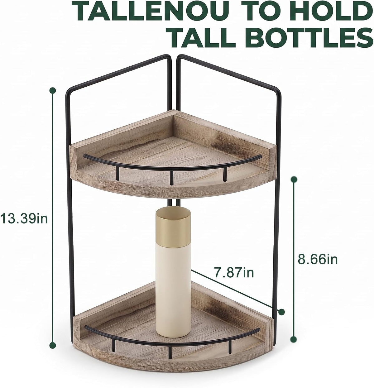 VECELO 2/3-Tier Free Standing Corner Shelf