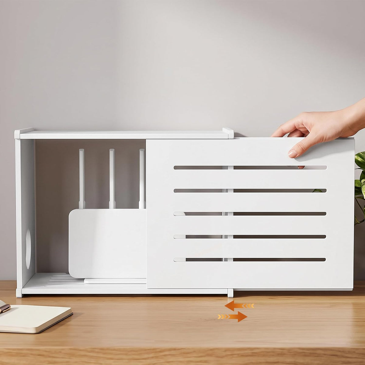 VECELO Router Box Hider  WiFi Router Storage Cabinet  White