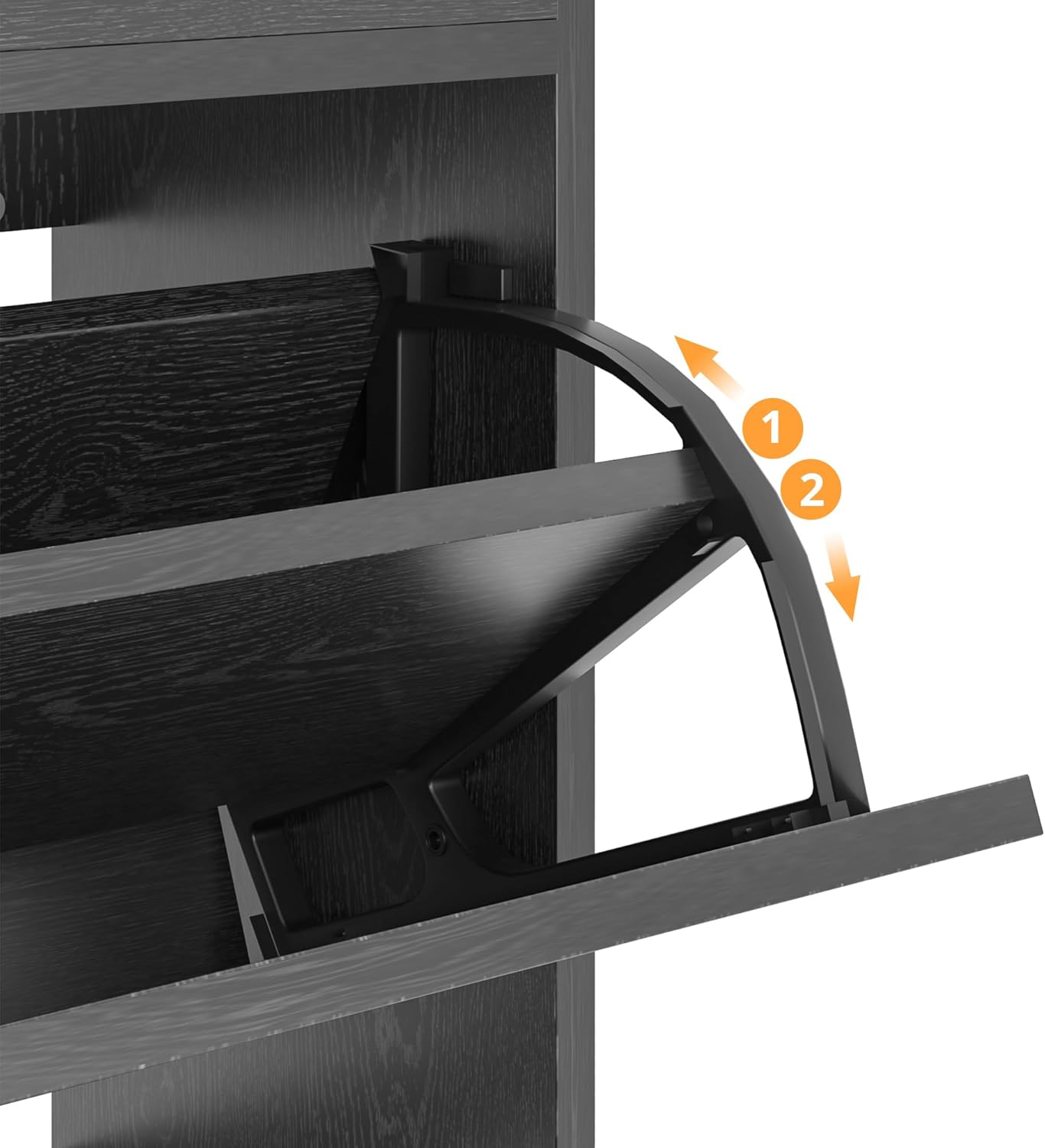 VECELO Shoe Cabinet with 2 Flip Drawers for Entryway