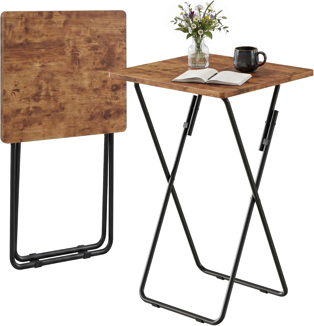 VECELO Folding Table  Portable TV Snack Trays  No Assembly Required