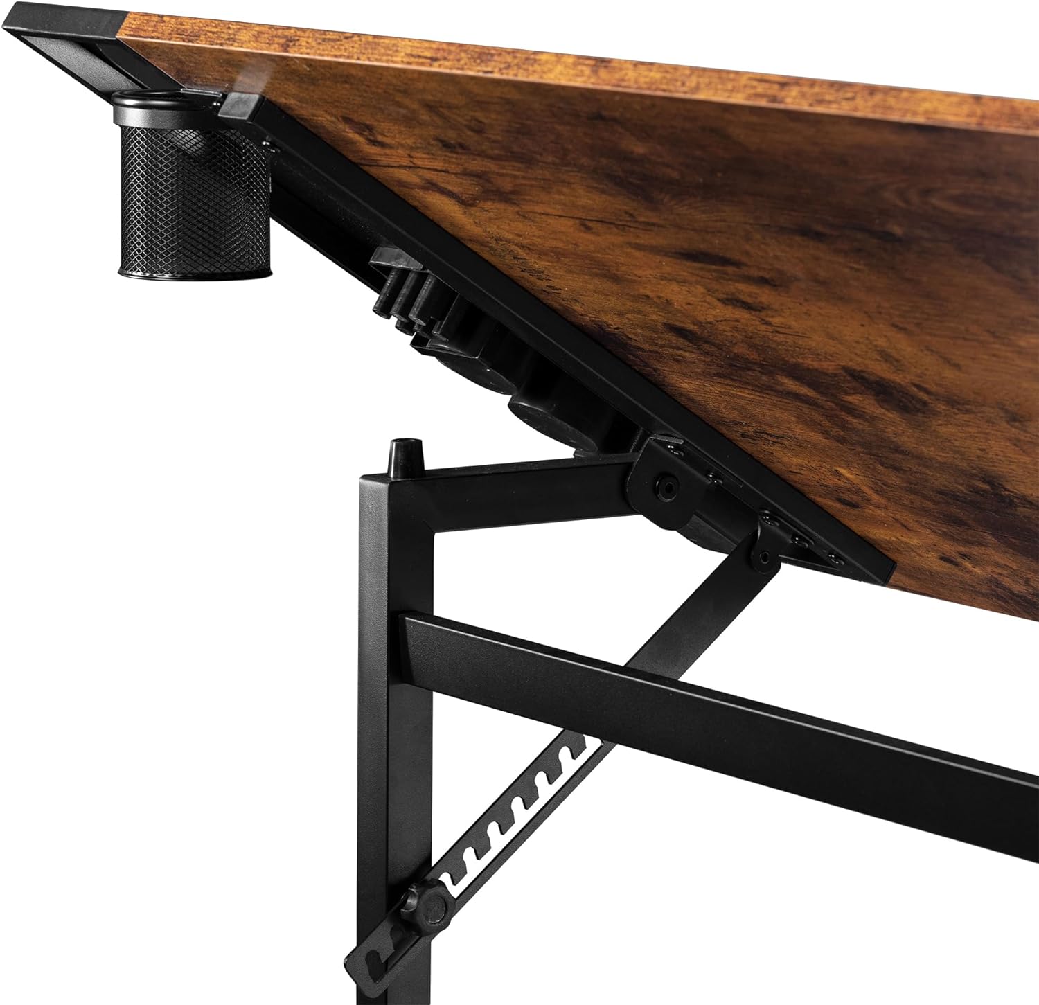 VECELO Vintage Drawing Drafting Table, Adjustable Tilting Top Art Desk Craft Work Station