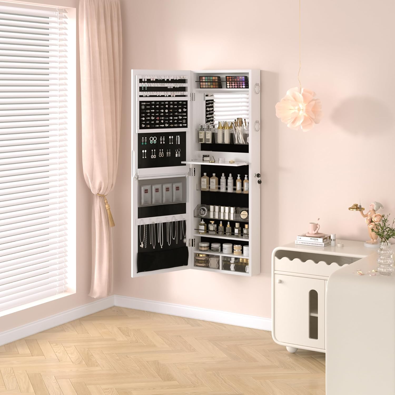 VECELO LED Mirror Jewelry Cabinet - VECELO