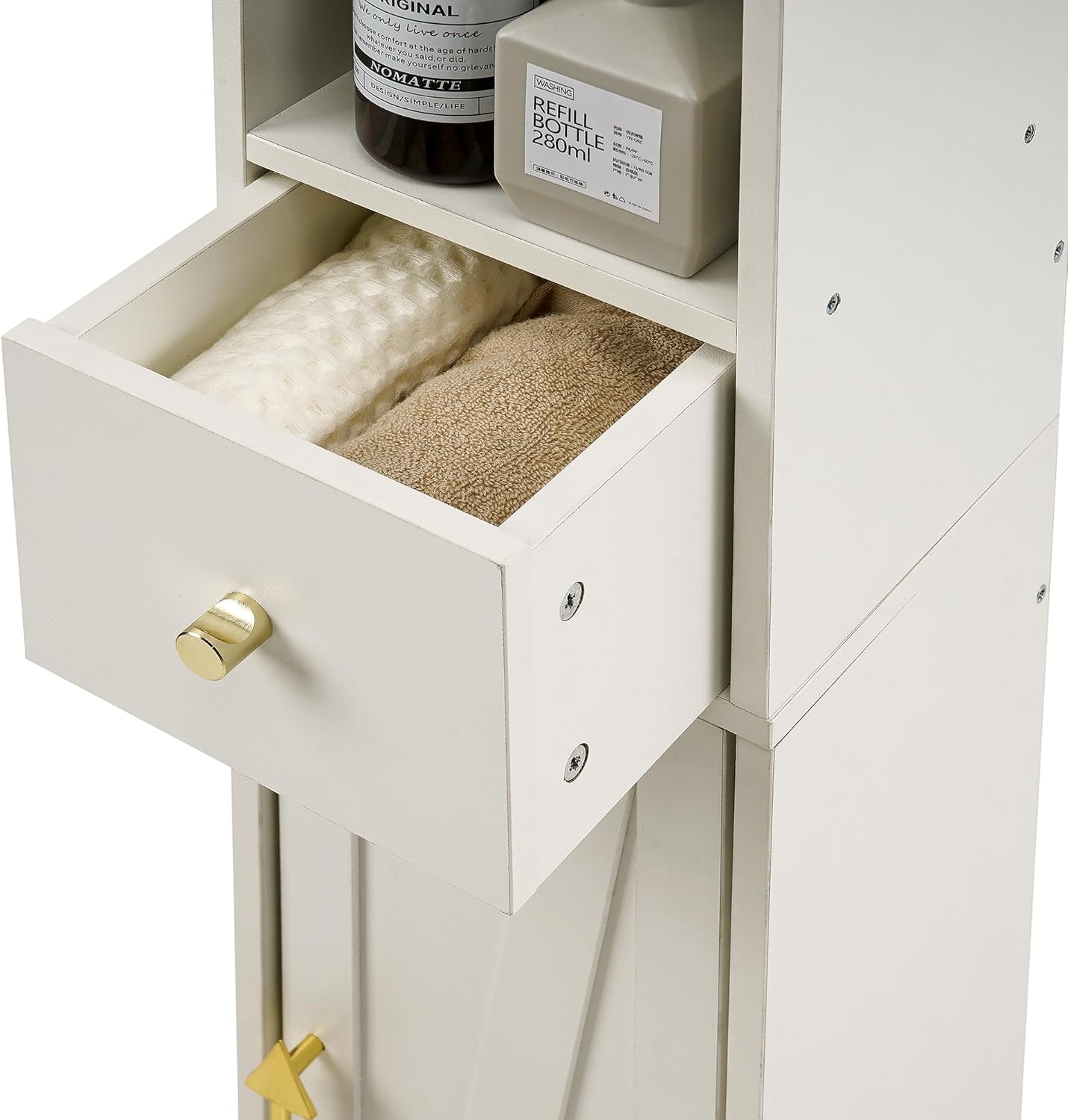 VECELO Tall Bathroom Cabinet with Adjustable Shelves - VECELO