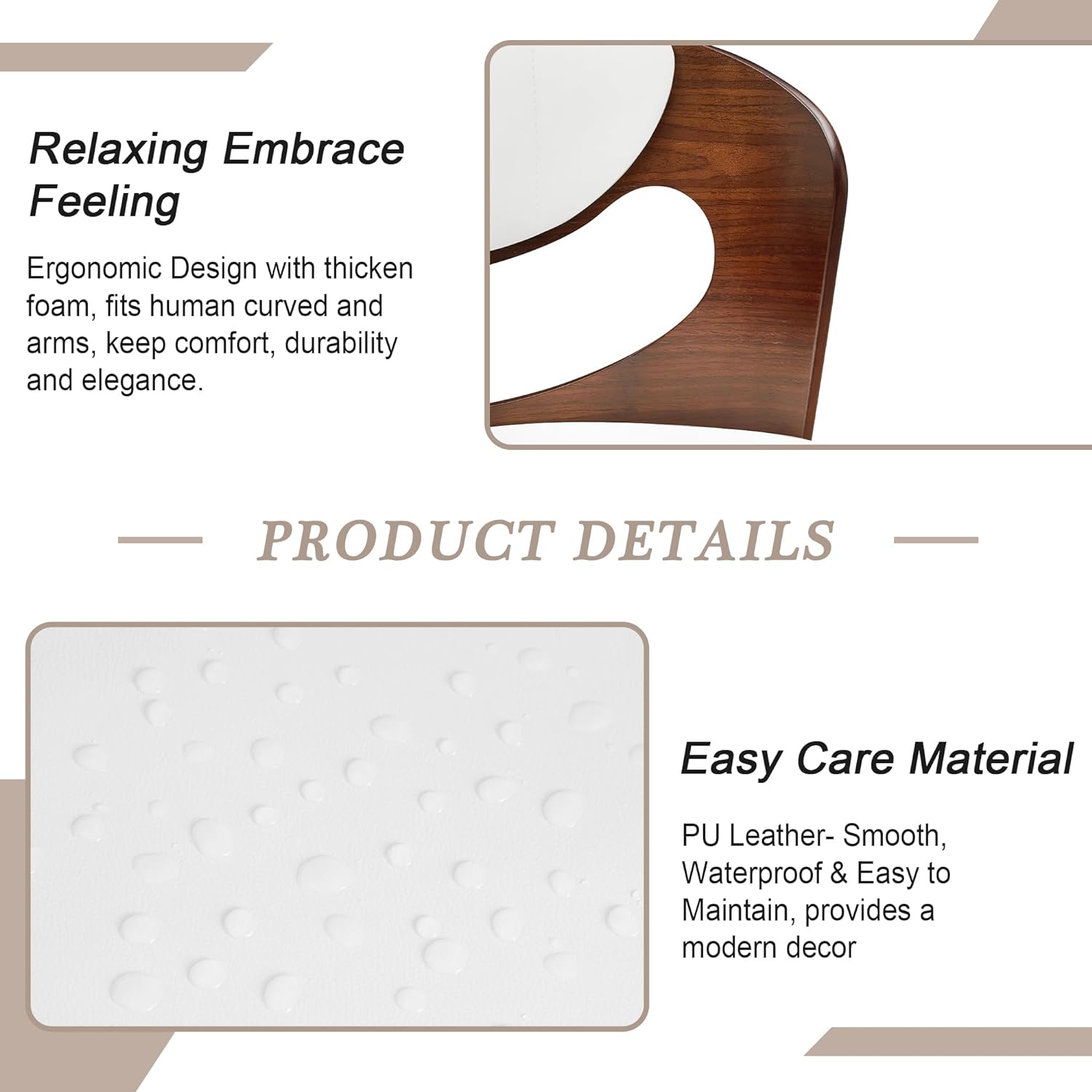 VECELO Bar Stool Set of 2,Counter Height Stools with Bentwood Back - VECELO