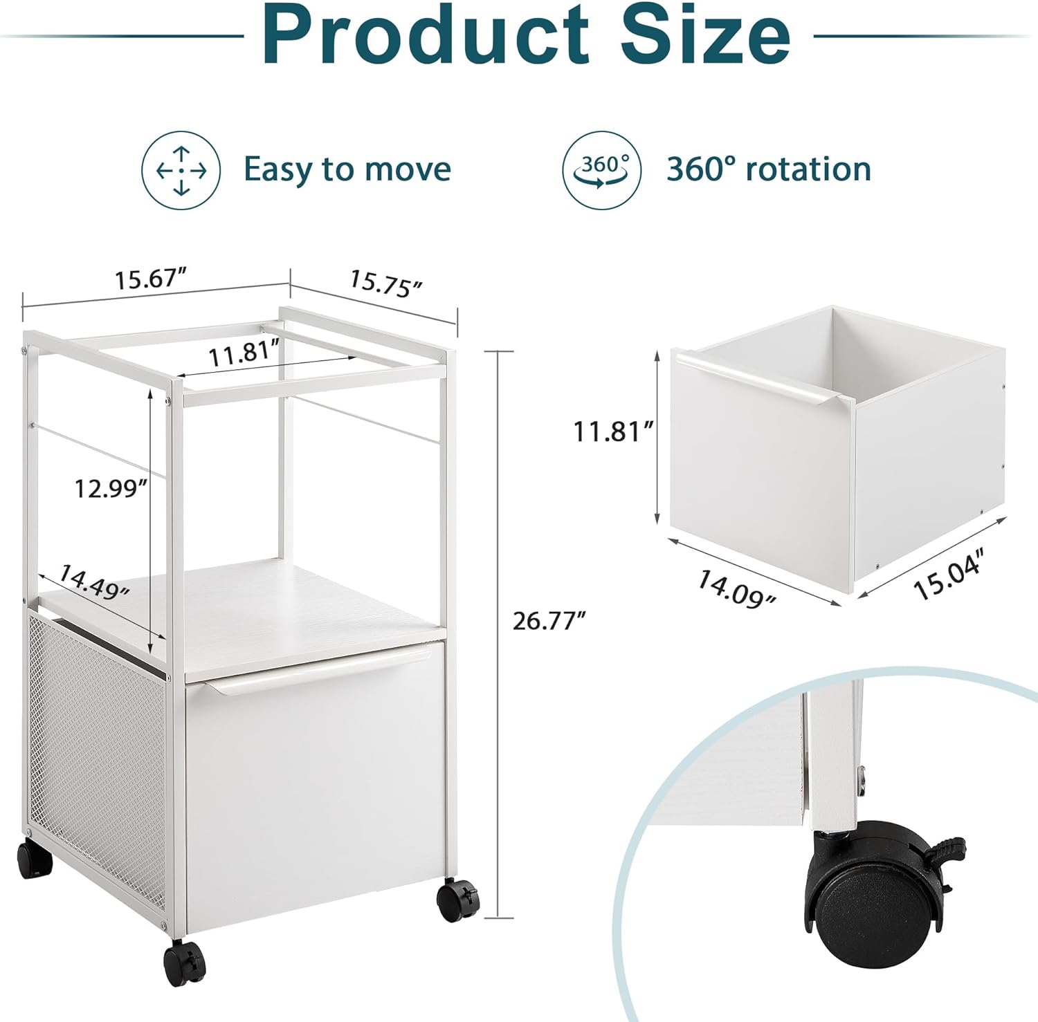 VECELO Filing Cabinet/Organization for Hanging Files