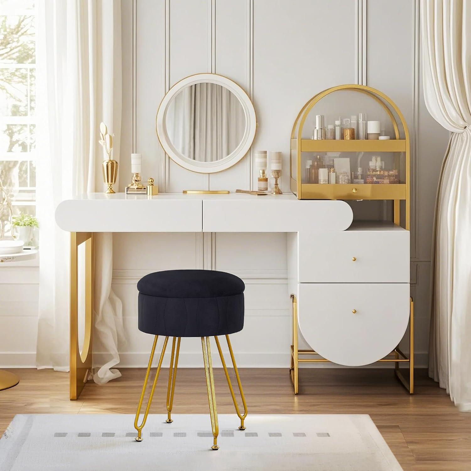 VECELO Vanity Stool with Storage