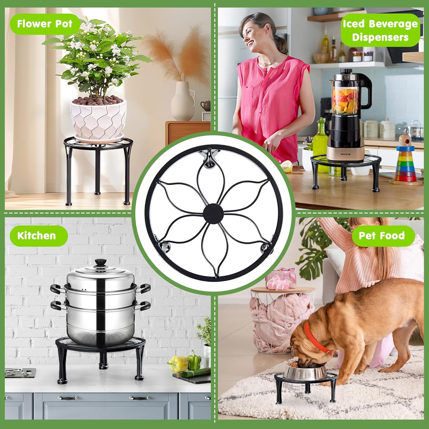 VECELO 5-Pack Metal Plant Stands for Indoor Plants - VECELO