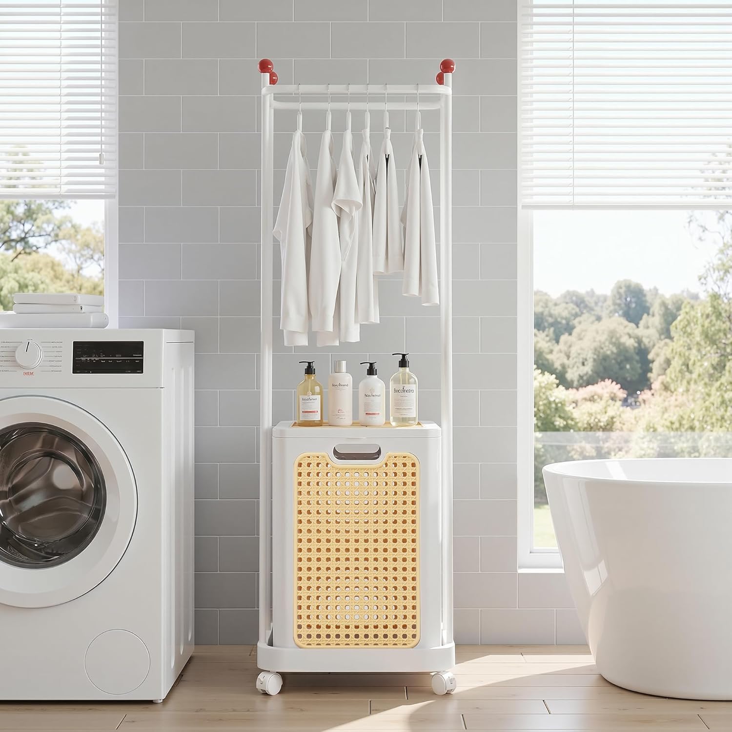 VECELO Laundry Hamper with Clothes Rack