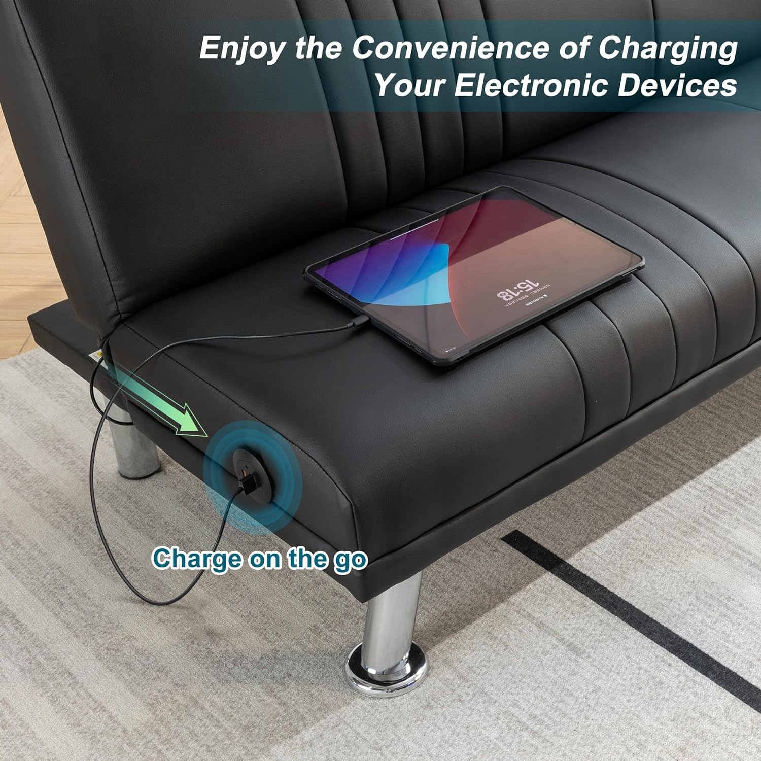 VECELO Modern Convertible Sofa Bed/Folding Sleeper Couch - VECELO