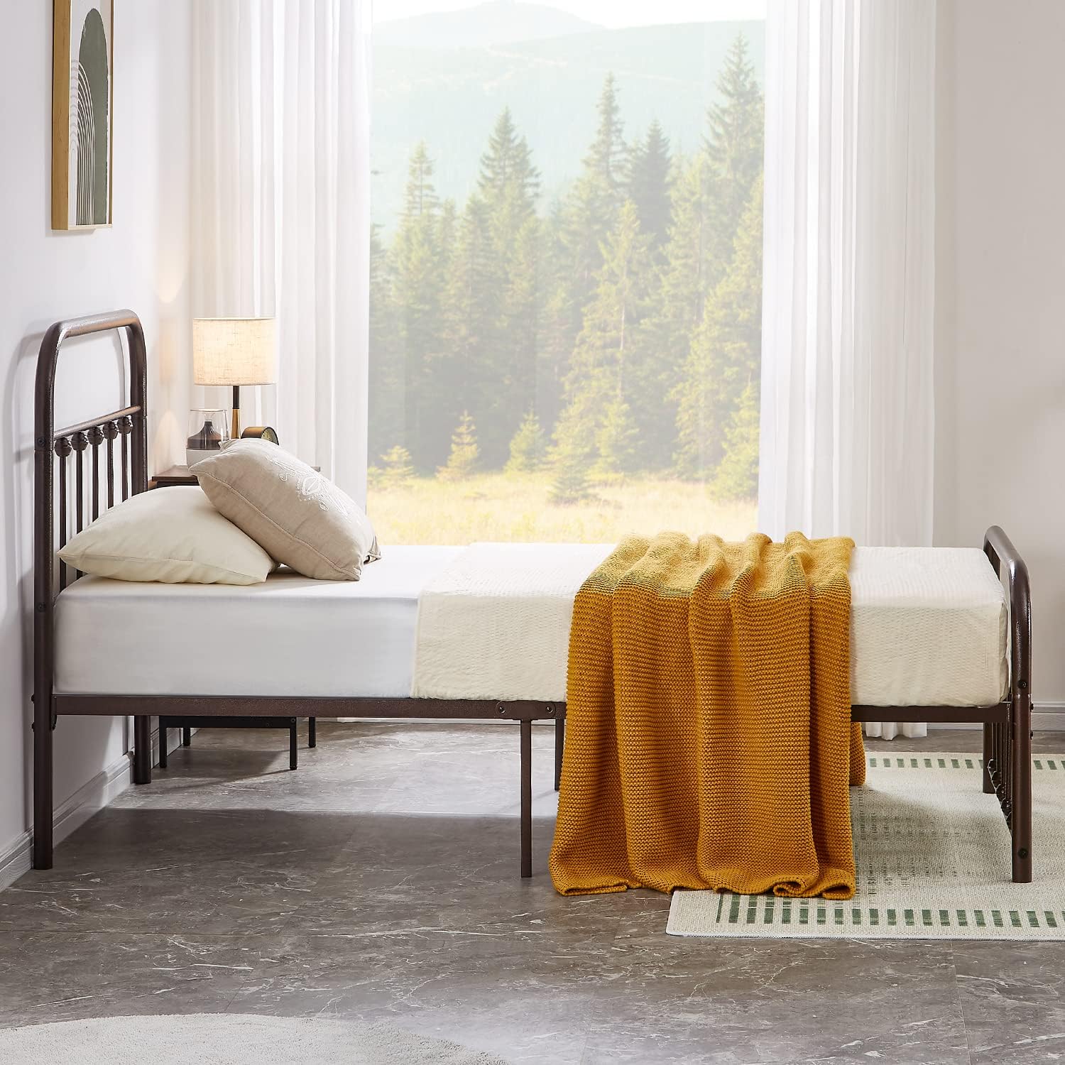 VECELO Metal Platform Bed Frame Mattress Foundation Modern&Simple Style