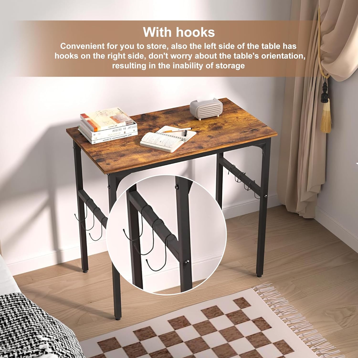 VECELO Industrial Simple Style Wood Table & Metal Frame Home Office Computer Desk - VECELO