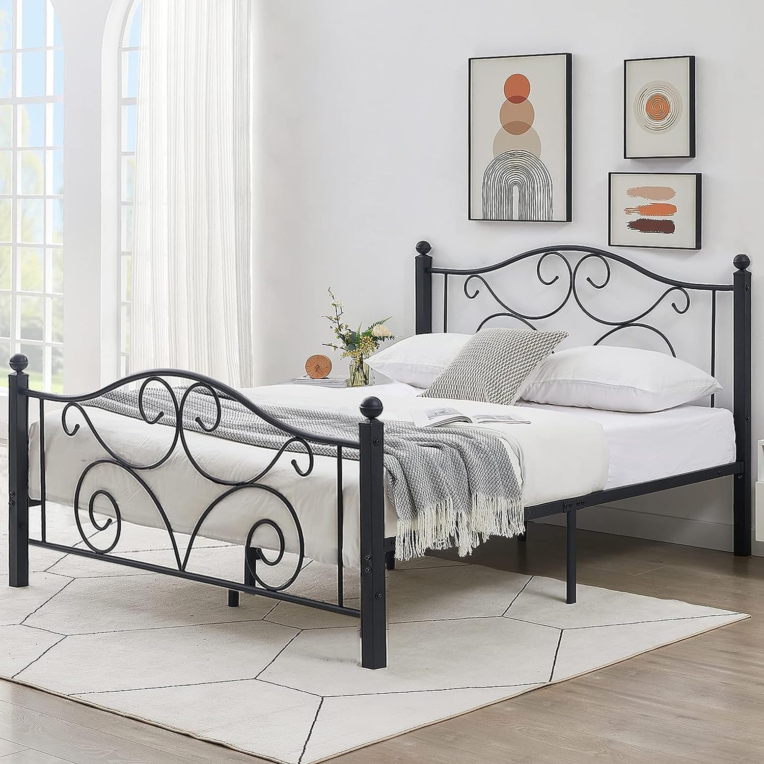 VECELO Classic Metal Bed Frame Mattress Foundation - VECELO