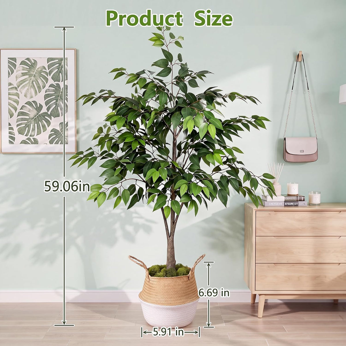 VECELO 5FT Artificial Ficus Tree