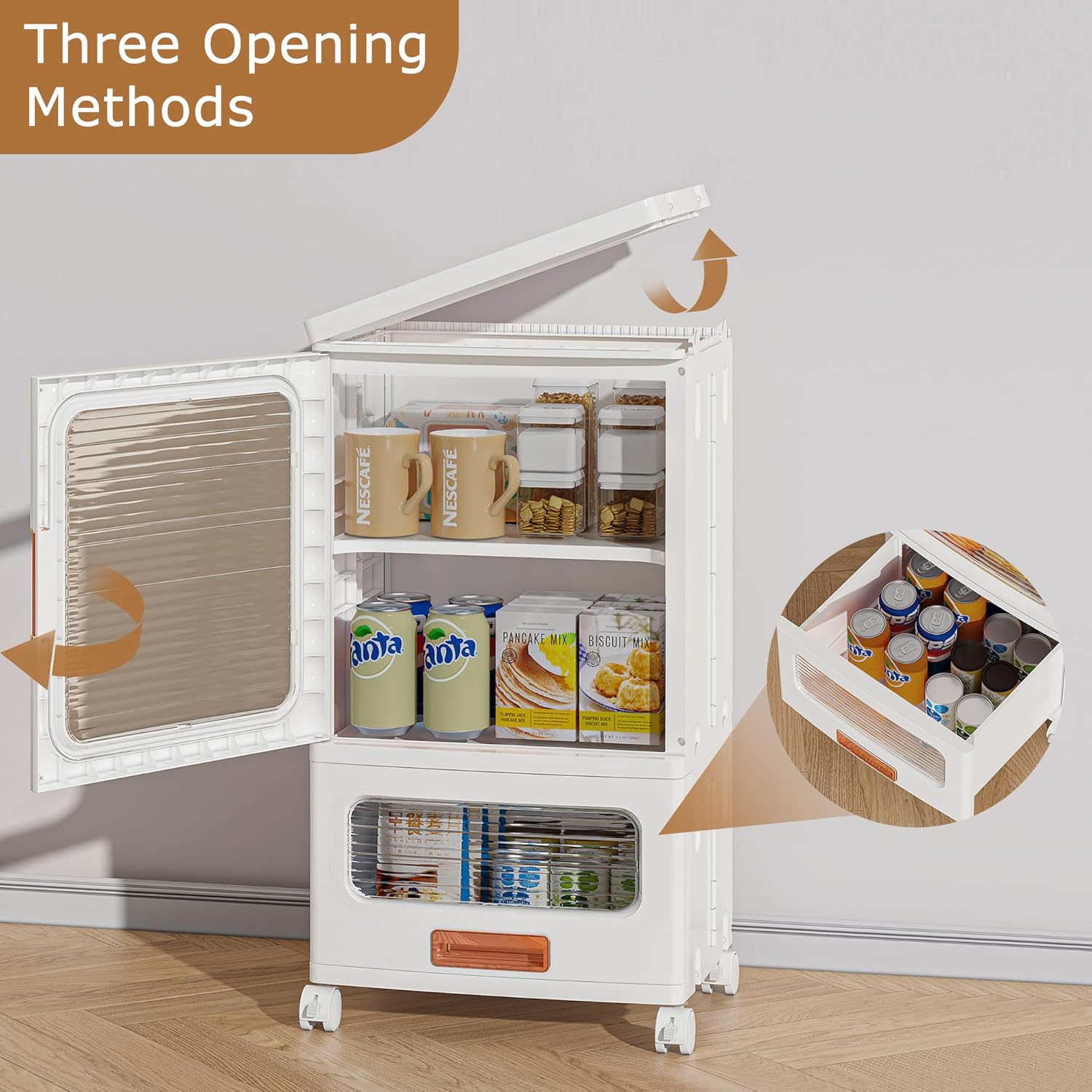 VECELO 3-Tier Narrow Bathroom Storage Cabinet with Drawer