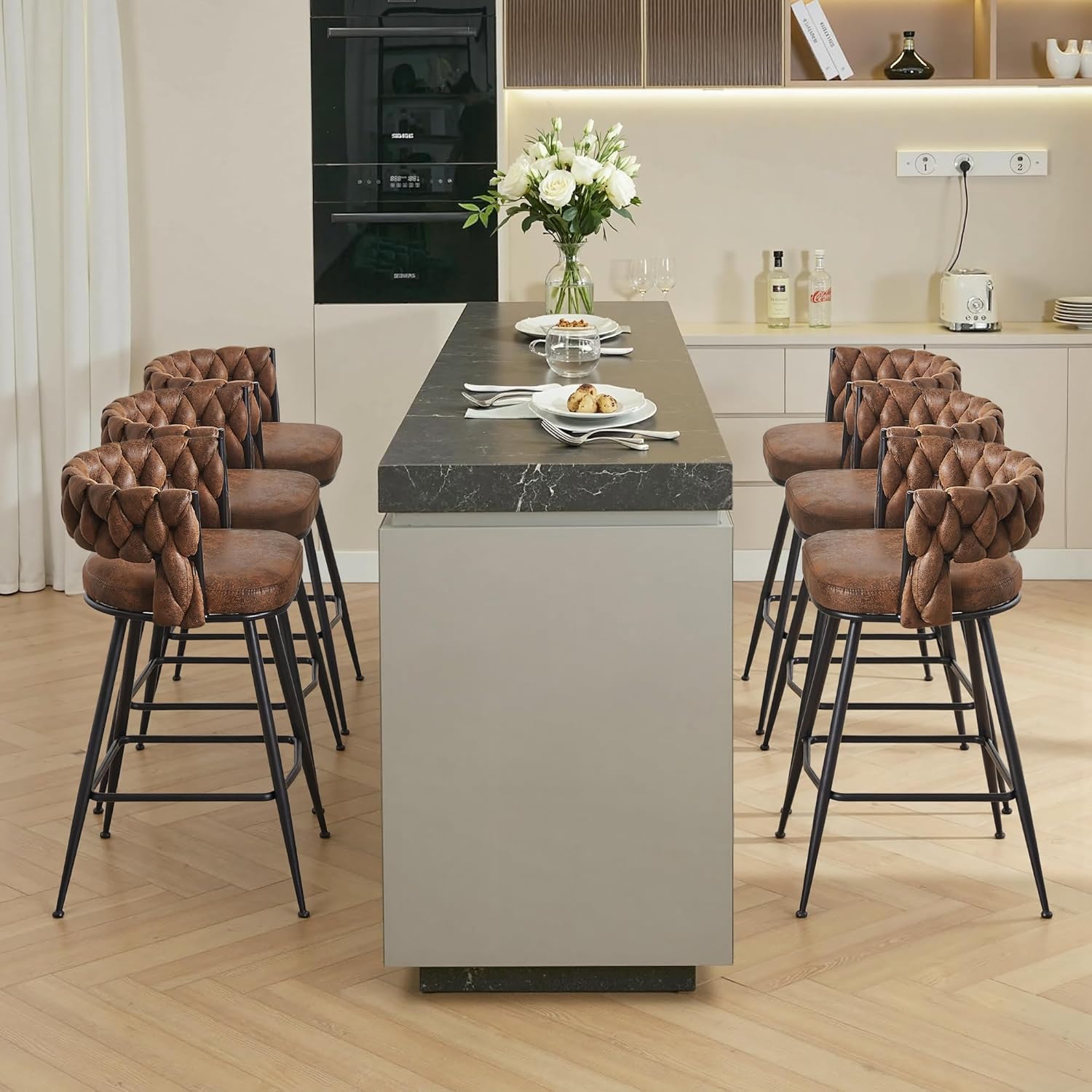 VECELO Bar Stools, Counter Height Bar Stools