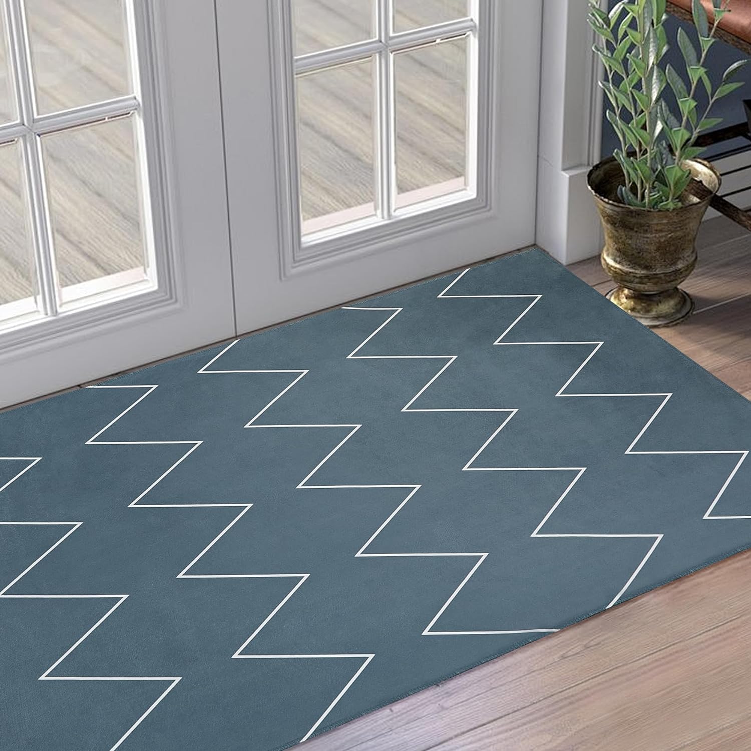 VECELO Outdoor Front Door Mat Outside Entrance, Low-Profile Welcome Mat - VECELO