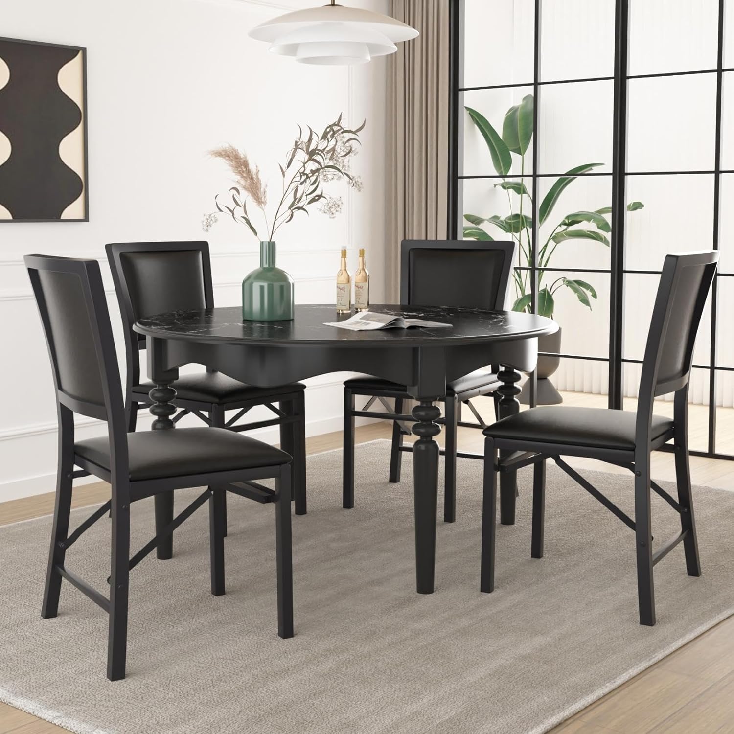 VECELO Folding Chairs Set of 2 with Cushion