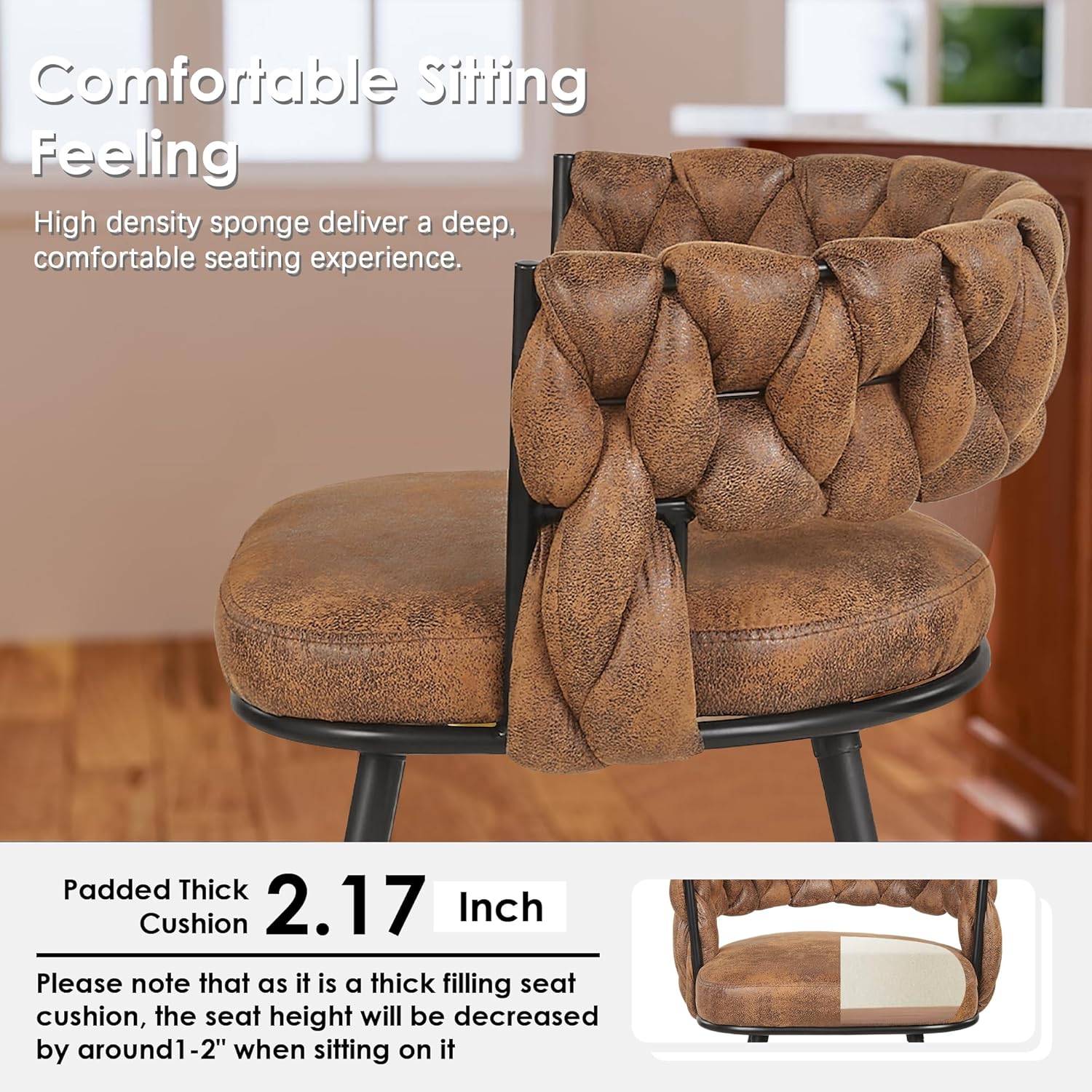 VECELO Bar Stools, Counter Height Bar Stools