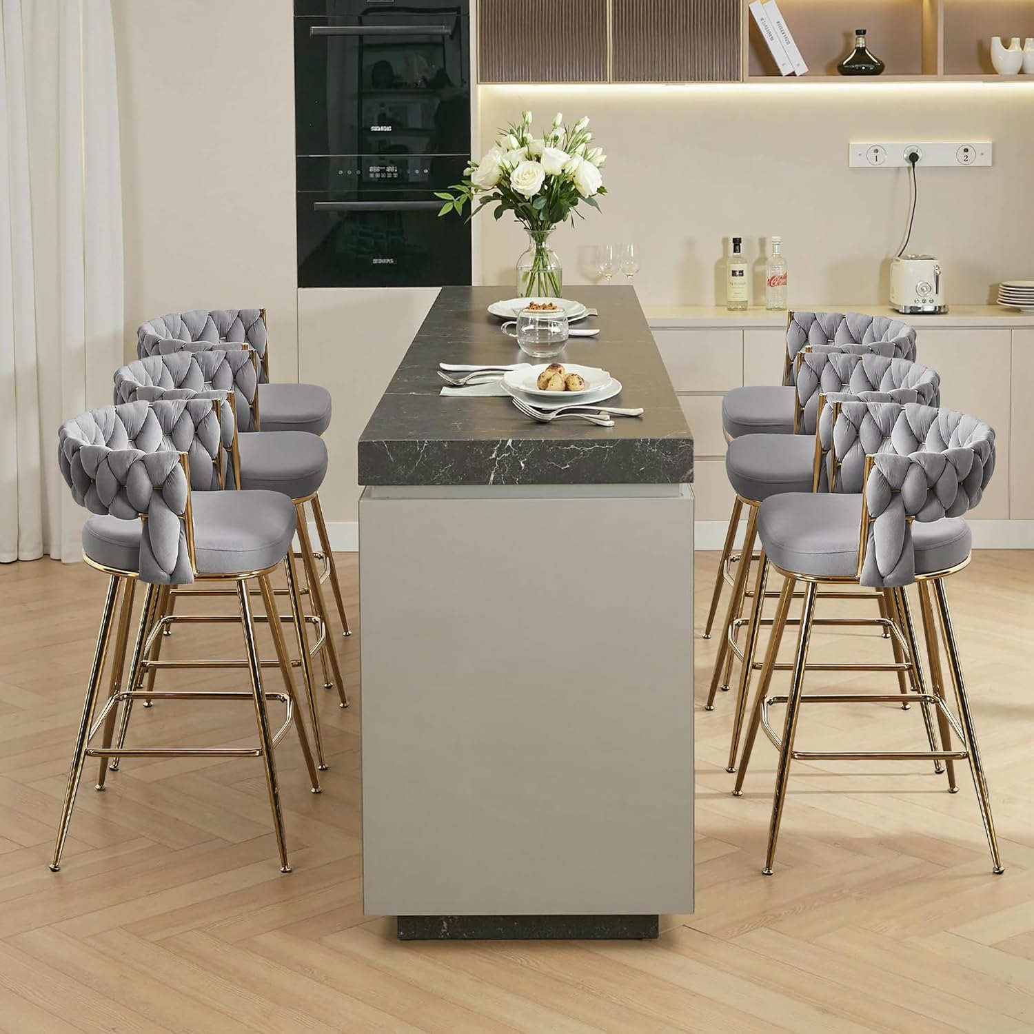 VECELO Bar Stools, Counter Height Bar Stools