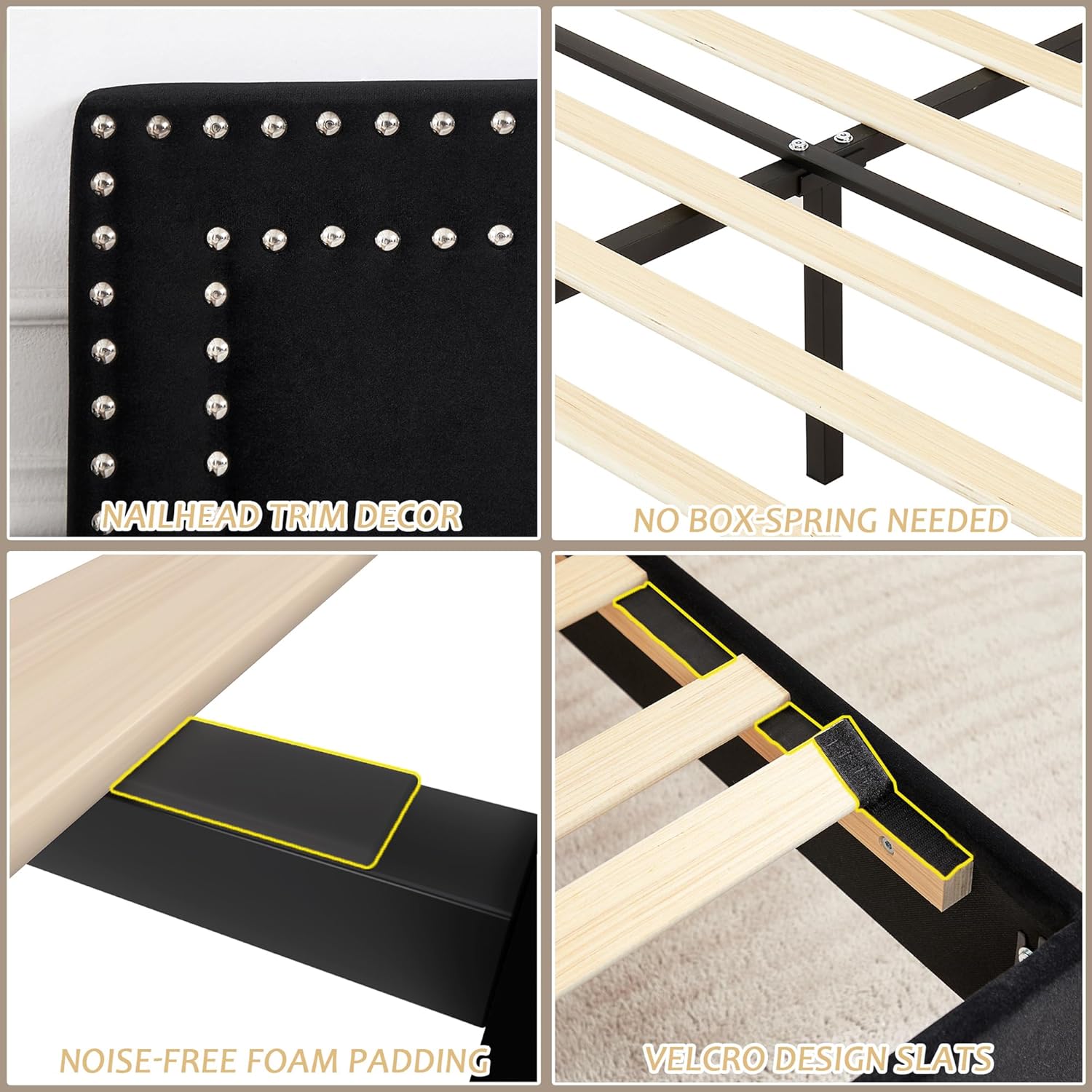 VECELO Modern Platform Bed Frame/Mattress Foundation