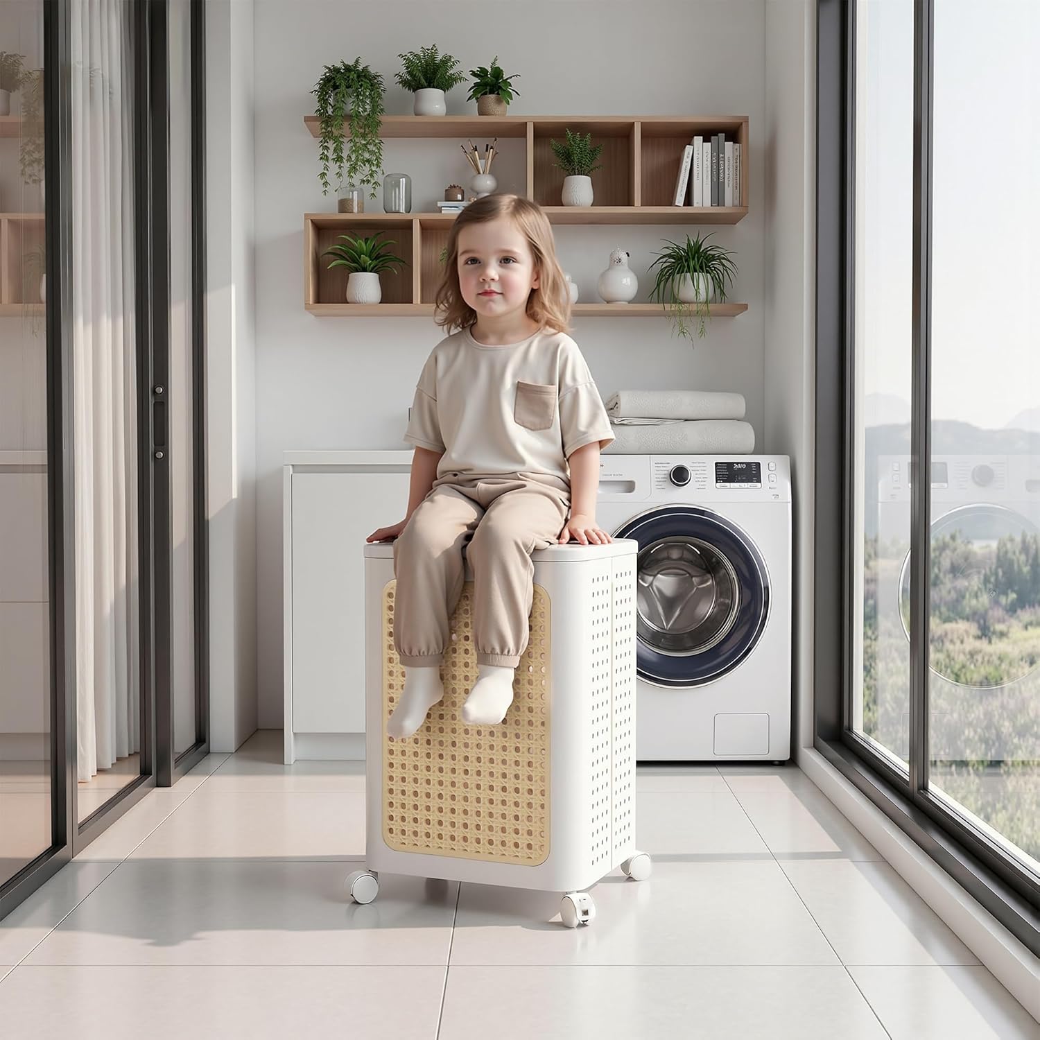 VECELO Laundry Hamper with Clothes Rack