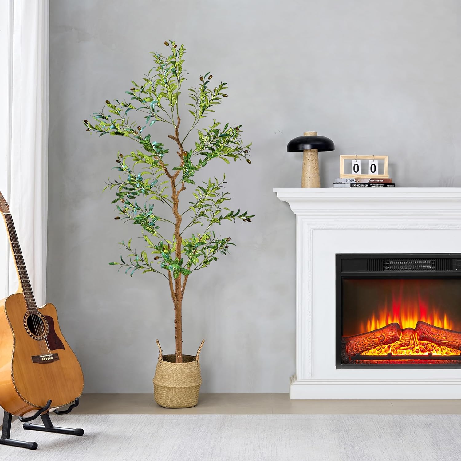 VECELO Artificial Ficus Tree with Sturdy Nursery Pot, 5FT and 6FT Faux Silk Plant - VECELO