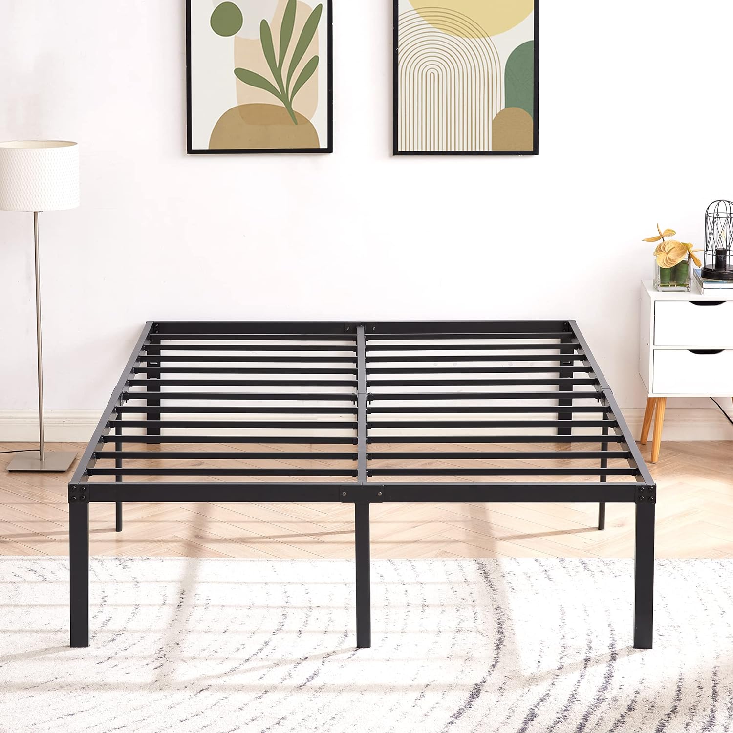 VECELO Metal Platform Bed Frame Heavy Duty Steel Slat, No Box Spring Needed