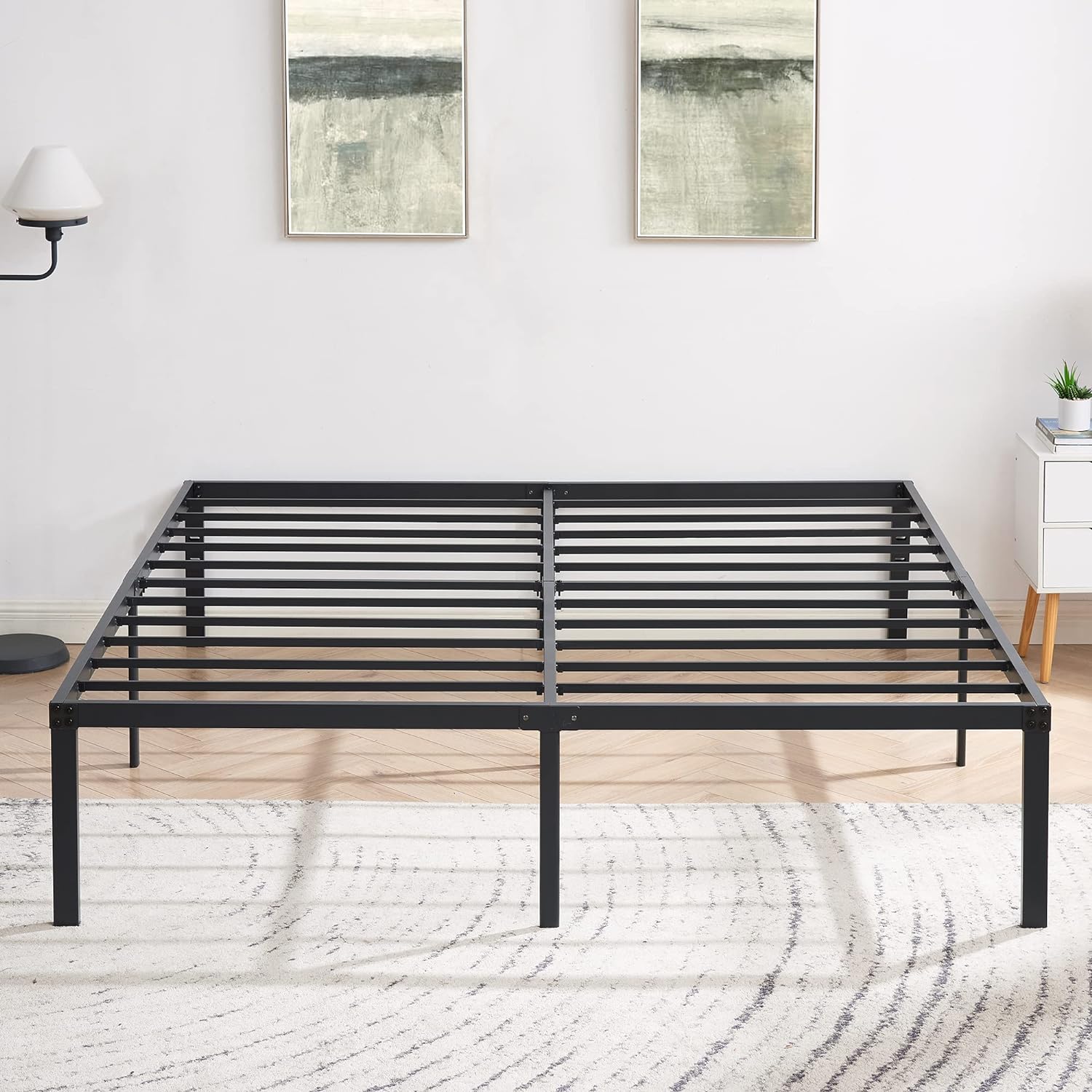 VECELO Metal Platform Bed Frame Heavy Duty Steel Slat, No Box Spring Needed