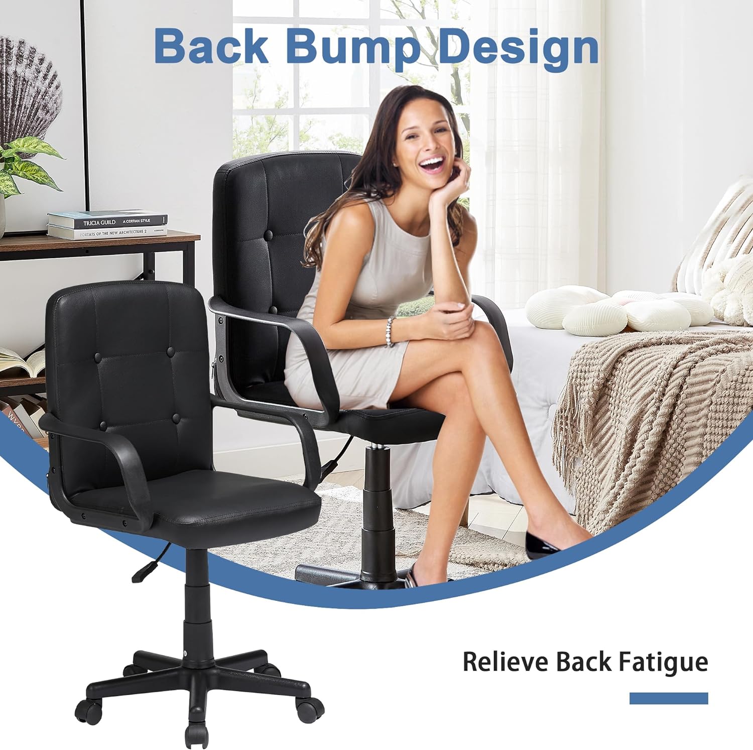 VECELO Home Office Desk Chair with Armrests