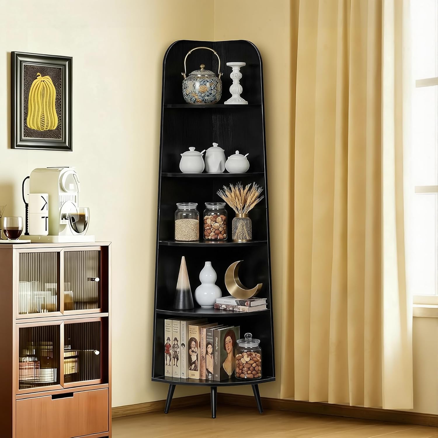 VECELO Large Corner Shelf - 66.93" Tall 5-Tier Organizer