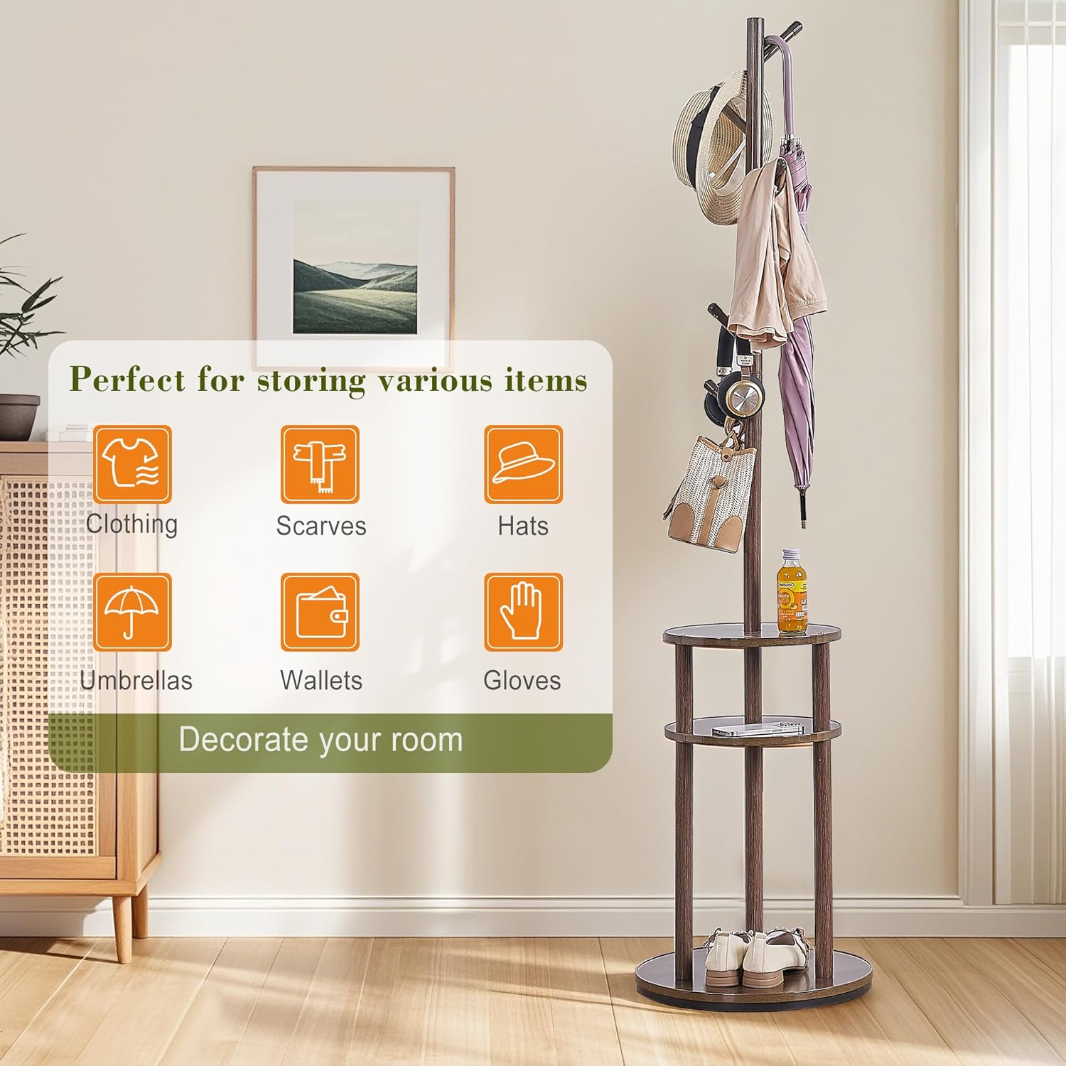 VECELO Coat Rack Freestanding