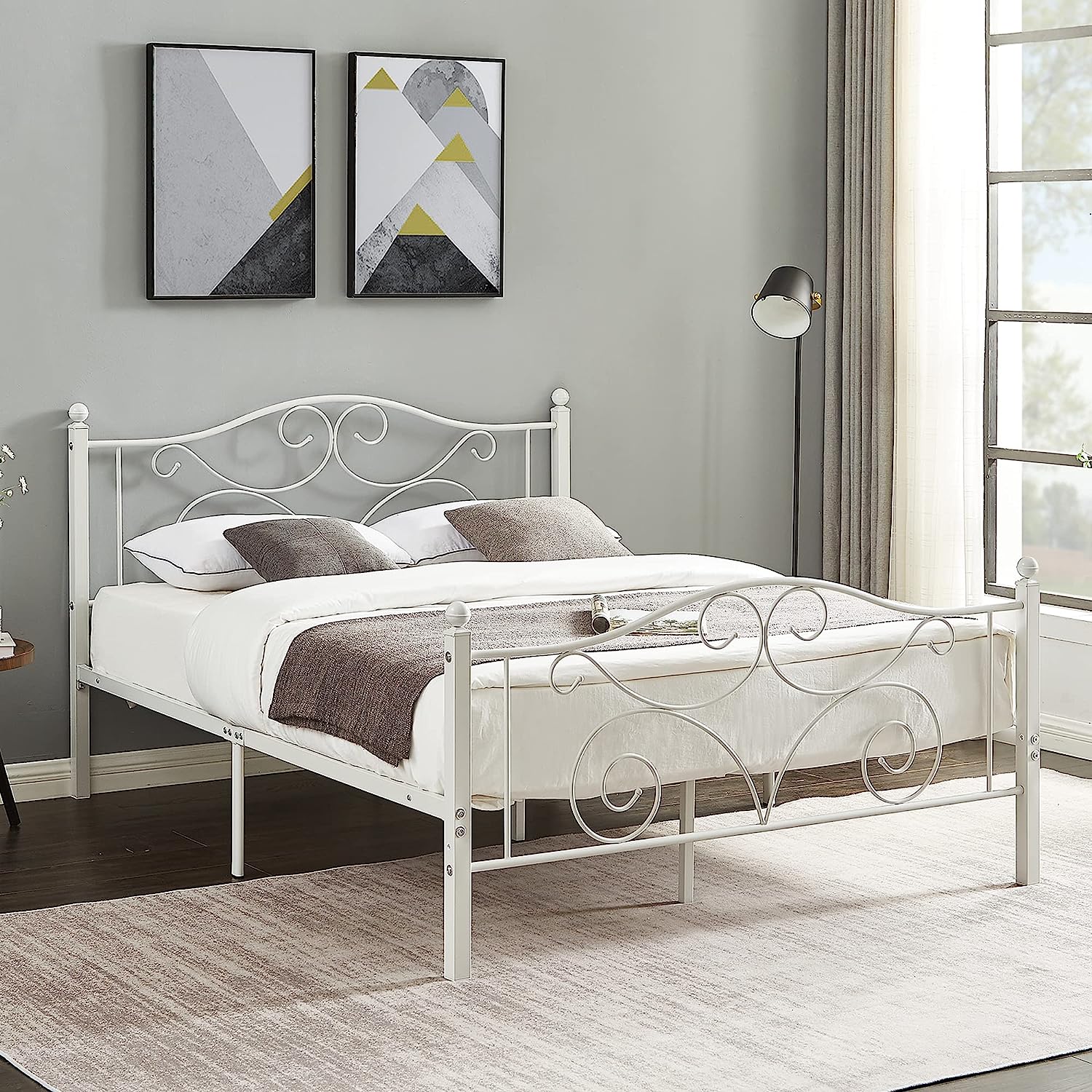 VECELO Classic Metal Bed Frame Mattress Foundation - VECELO