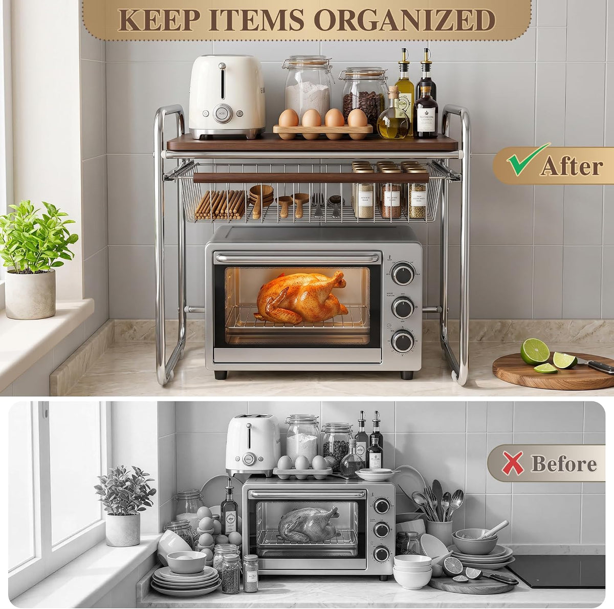 VECELO Kitchen Countertop Organizer