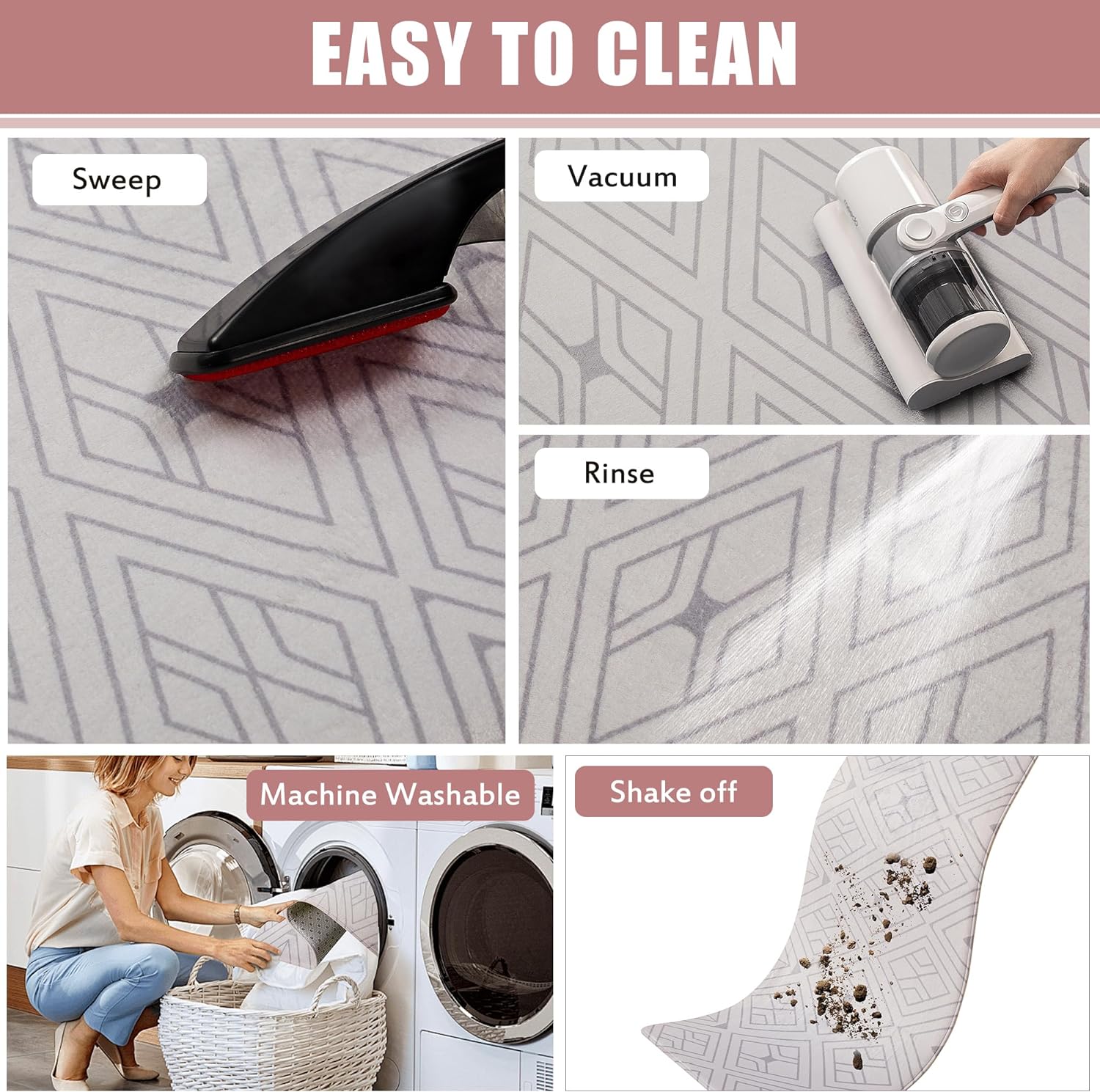 VECELO Front Door Mat Indoor Welcome Mat Outdoor, Absorbent Muddy Kitchen Rugs