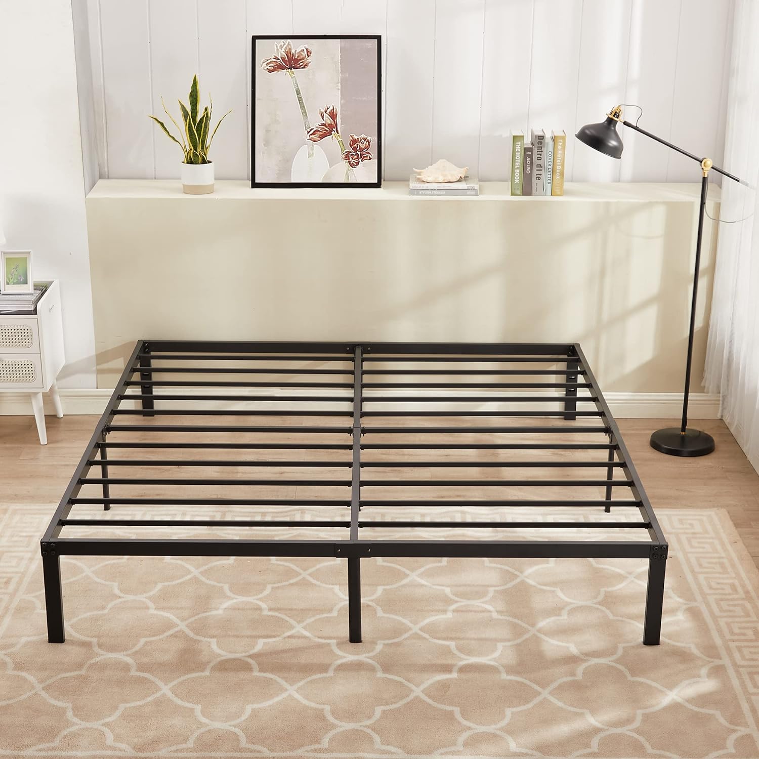 VECELO Metal Platform Bed Frame Heavy Duty Steel Slat, No Box Spring Needed